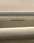 Burberry TB Small Silver Croc Embossed Shoulder Bag