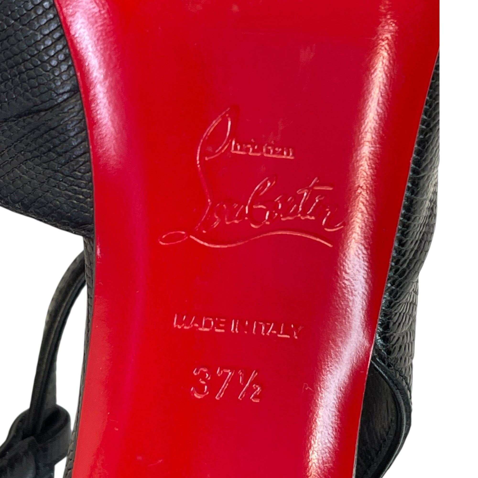 Christian Louboutin Black Croc Embossed Sandals EU 37.5