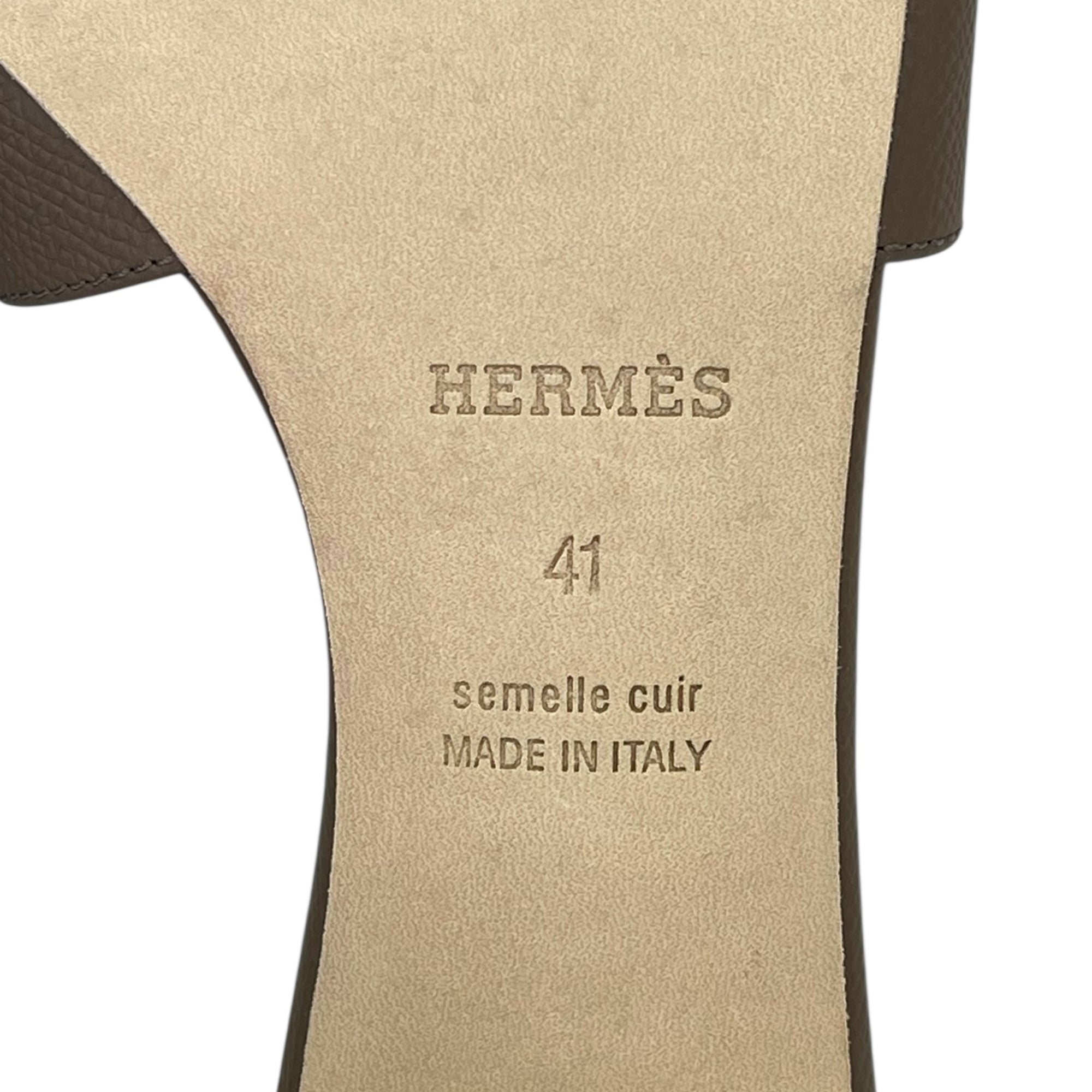 Hermès Oasis Sandals Etoupe EU 41