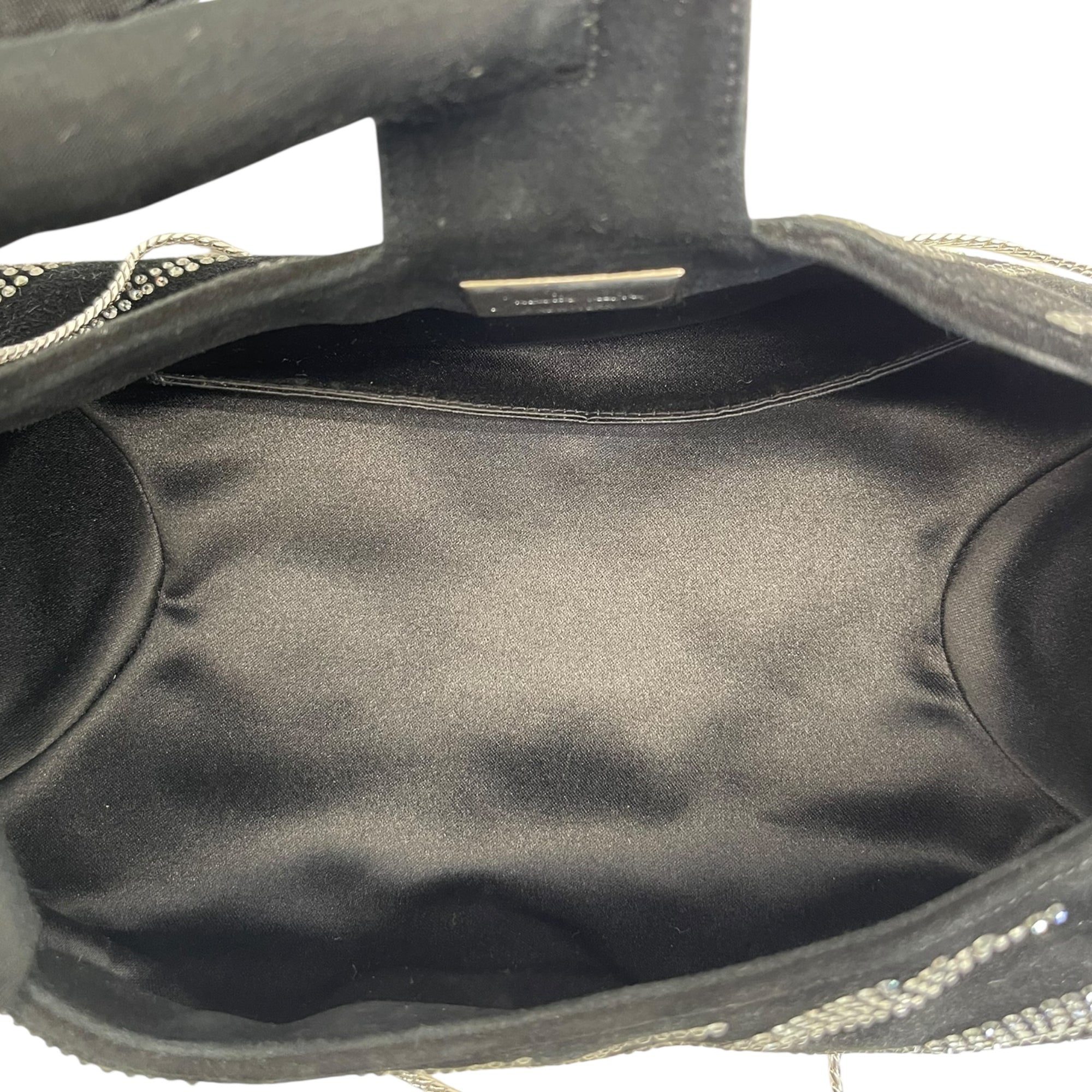 Judith Leiber Embellished Black Suede Shoulder Bag