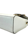 Michael Kors Ava Small White Leather Top Handle Bag