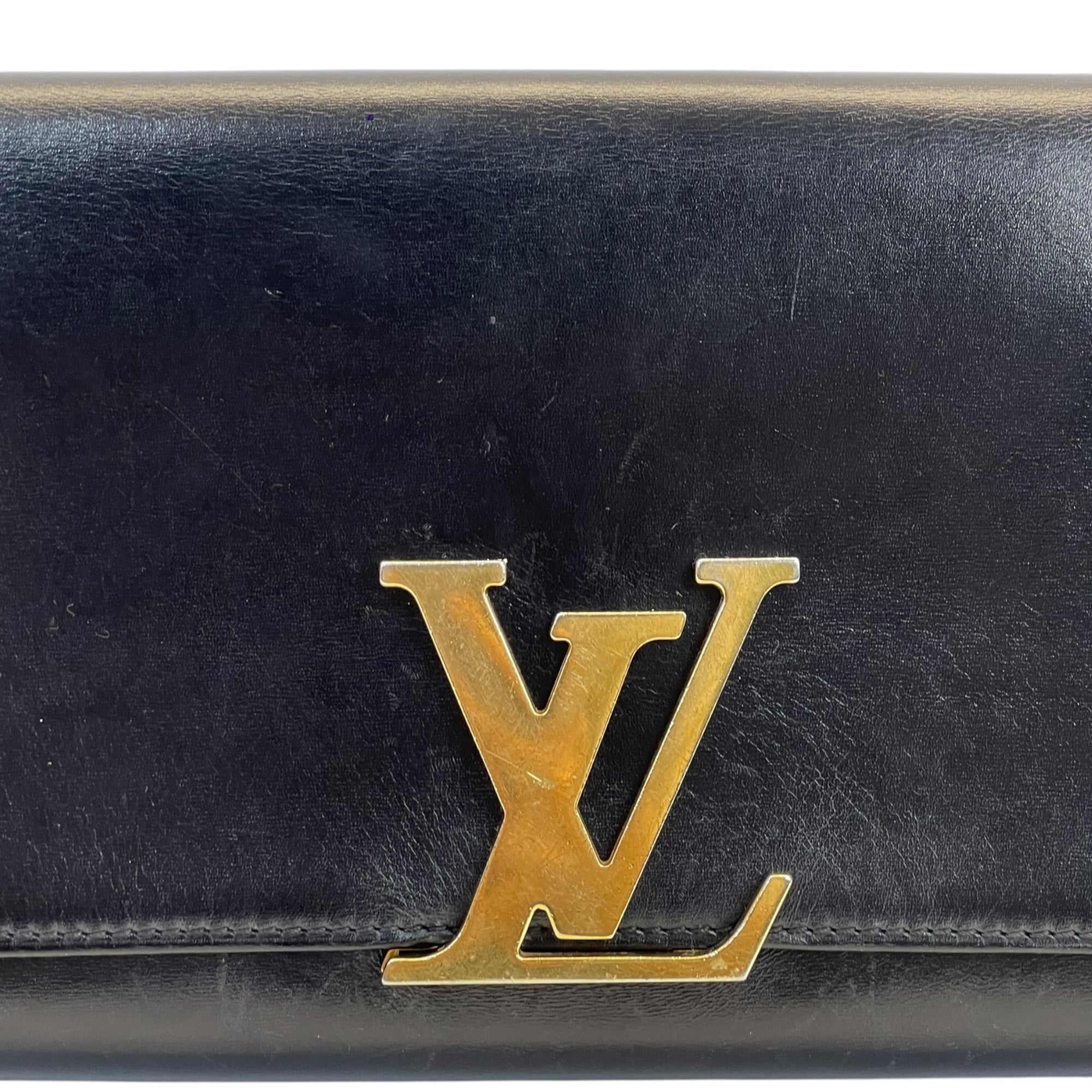 Louis Vuitton Chain Louise GM bag Black Leather