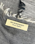 Burberry Gauze Fringed Edge Scarf Black/Grey Nova Check