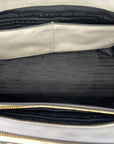 Prada Double Zip Tote Black/White Saffiano Leather