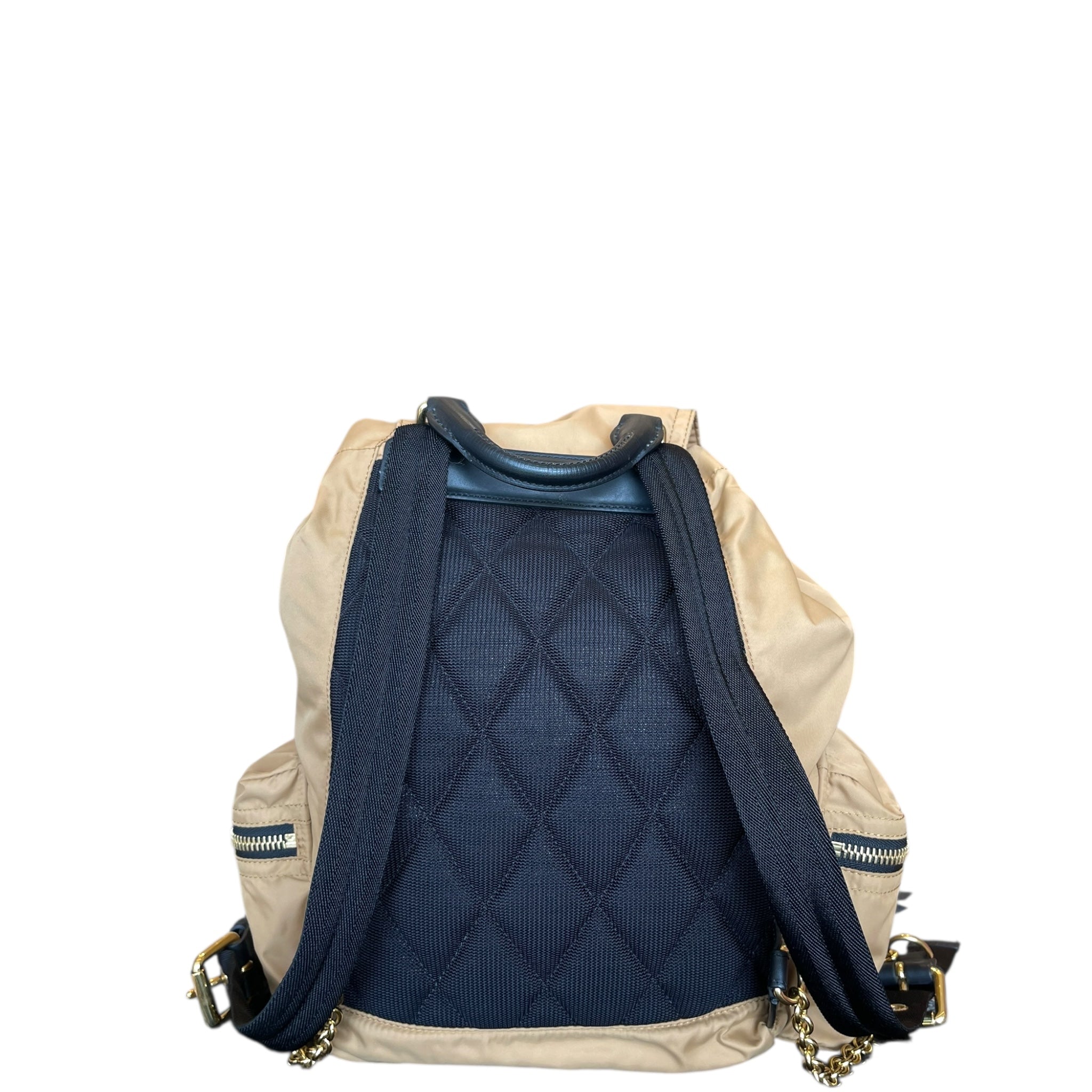 Burberry Rucksack Backpack Beige Nylon/Leather