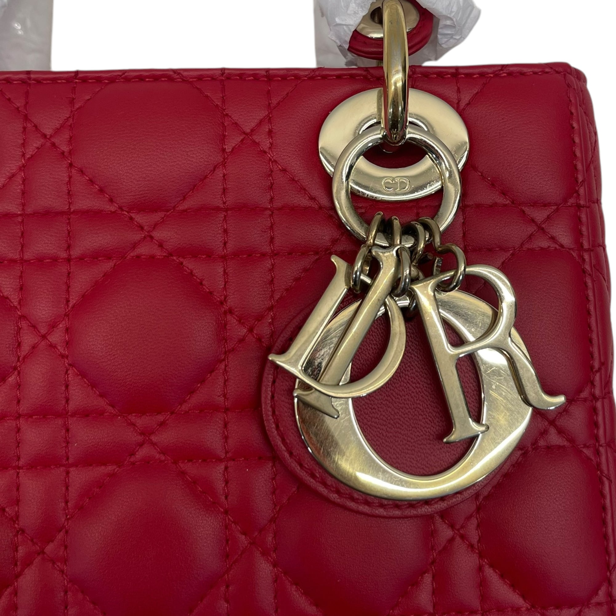 Christian Dior Small Lambskin Cannage Lady Dior