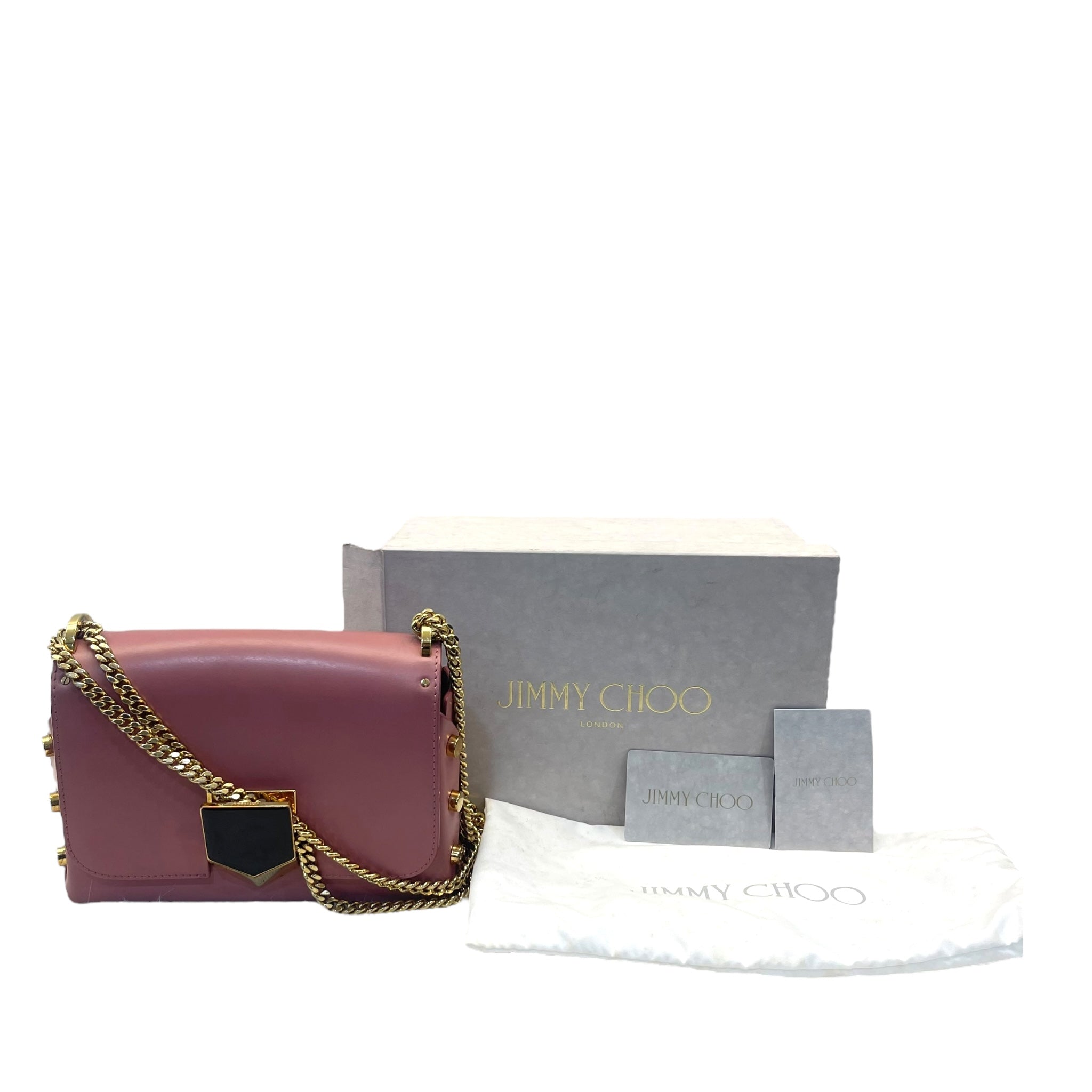 Jimmy Choo Pink Leather Lockett City Shoulder Bag