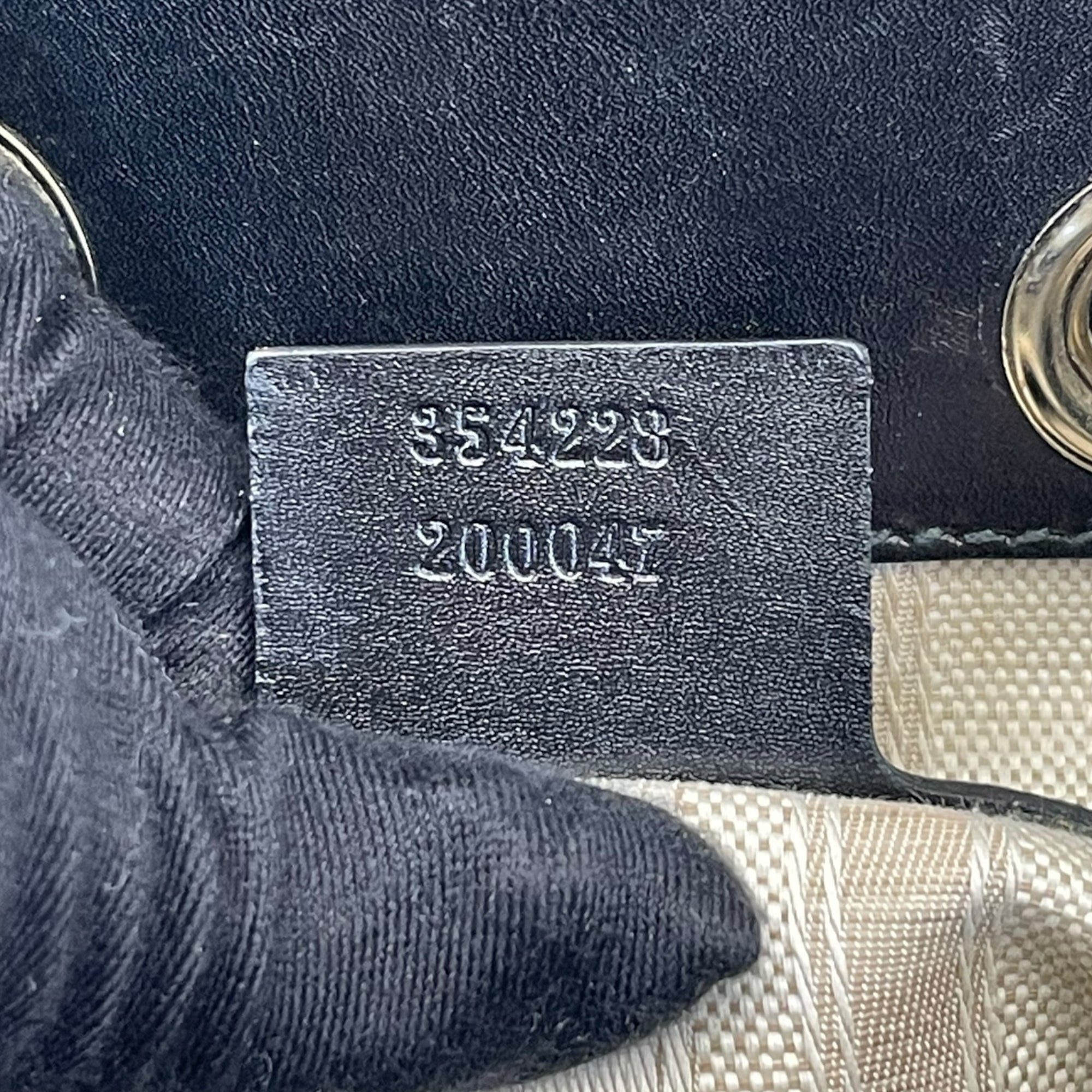 Gucci Black Diamante Leather Hilary Bucket Bag