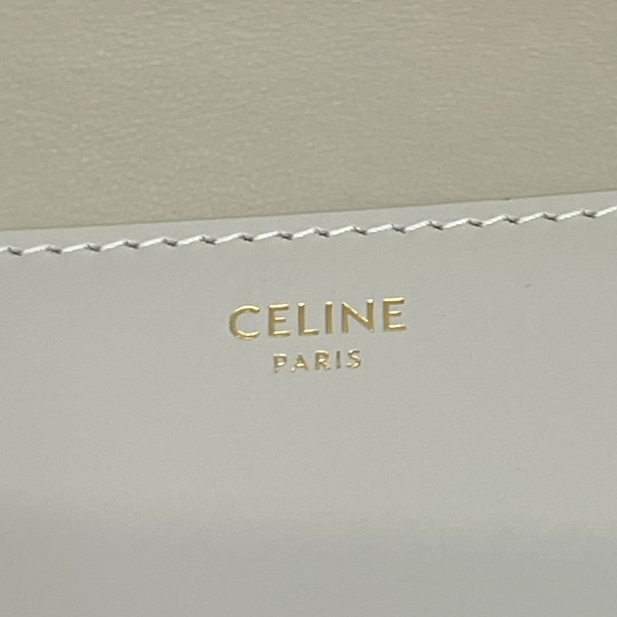 Celine Light Grey Leather Medium Triomphe Bag