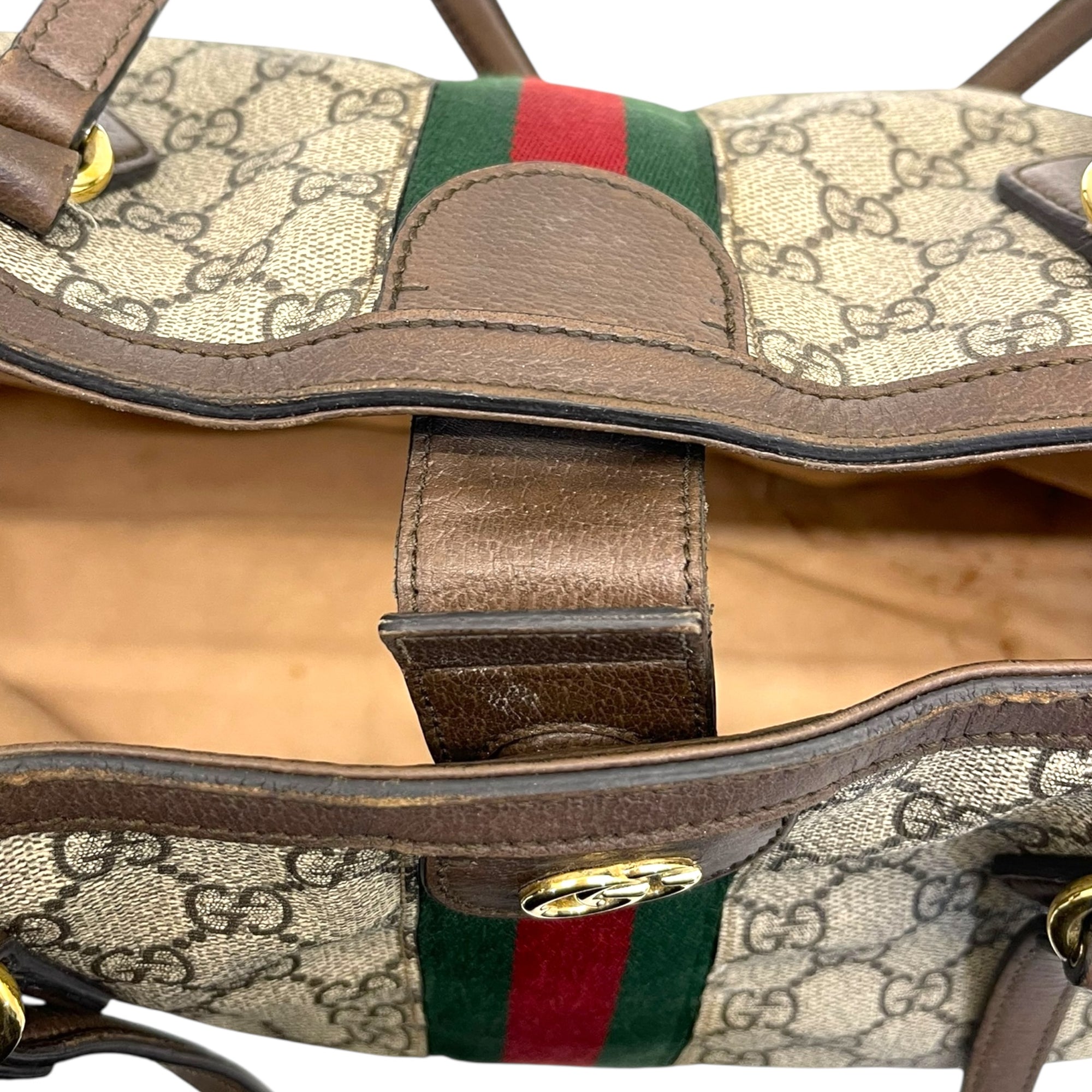 Gucci GG Supreme Ophidia Canvas and Leather Medium Tote Bag