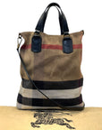 Burberry House Check Canvas  & Leather Tottenham Tote Bag
