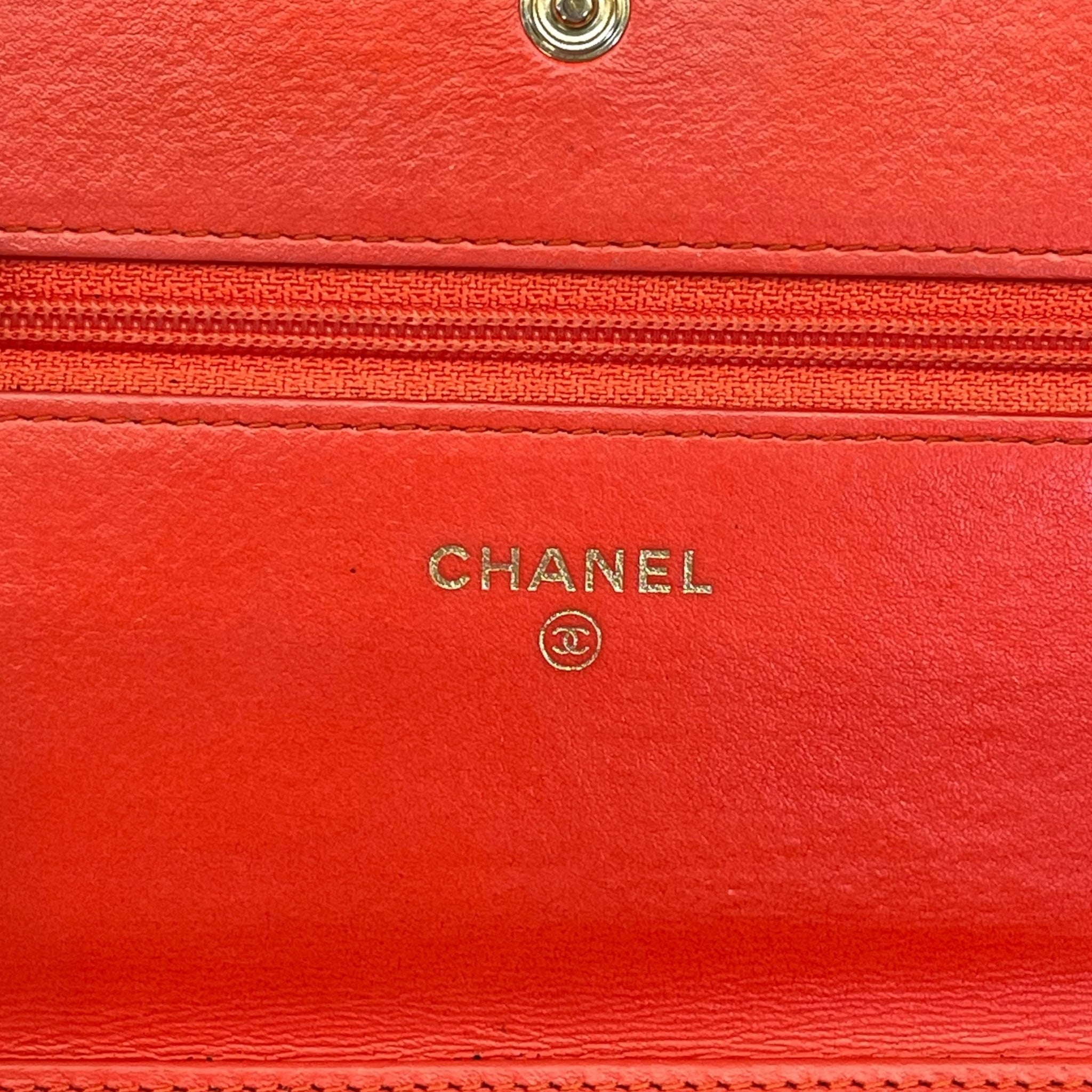 Chanel Boy Wallet On Chain Red Quilted Leather