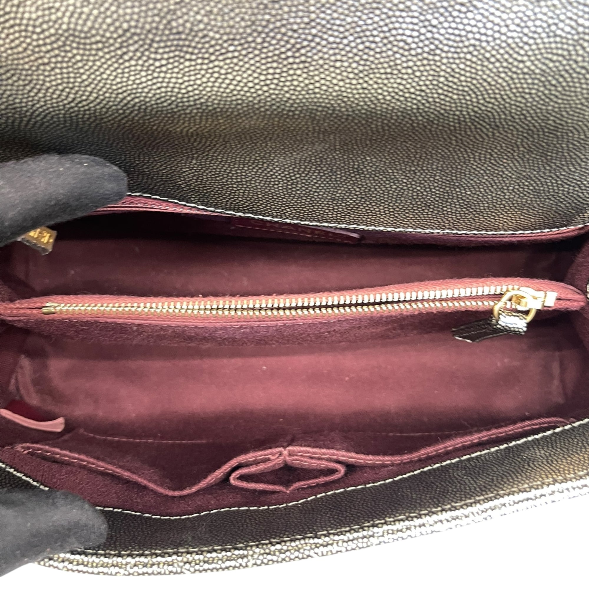 Chanel Grey Caviar Leather Coco Top Handle Bag