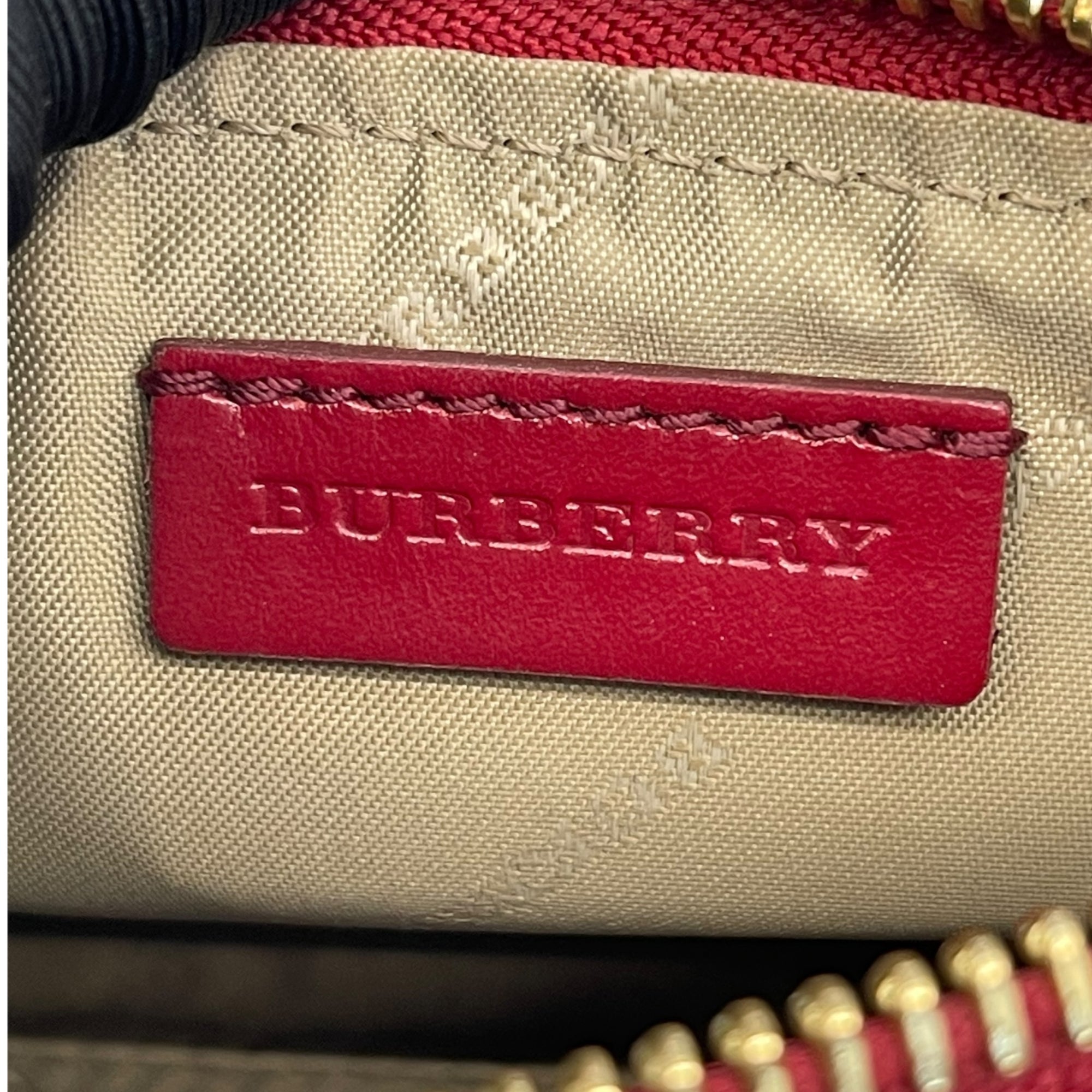 Burberry Clara Pochette Red/Beige Haymarket Check