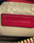 Burberry Clara Pochette Red/Beige Haymarket Check