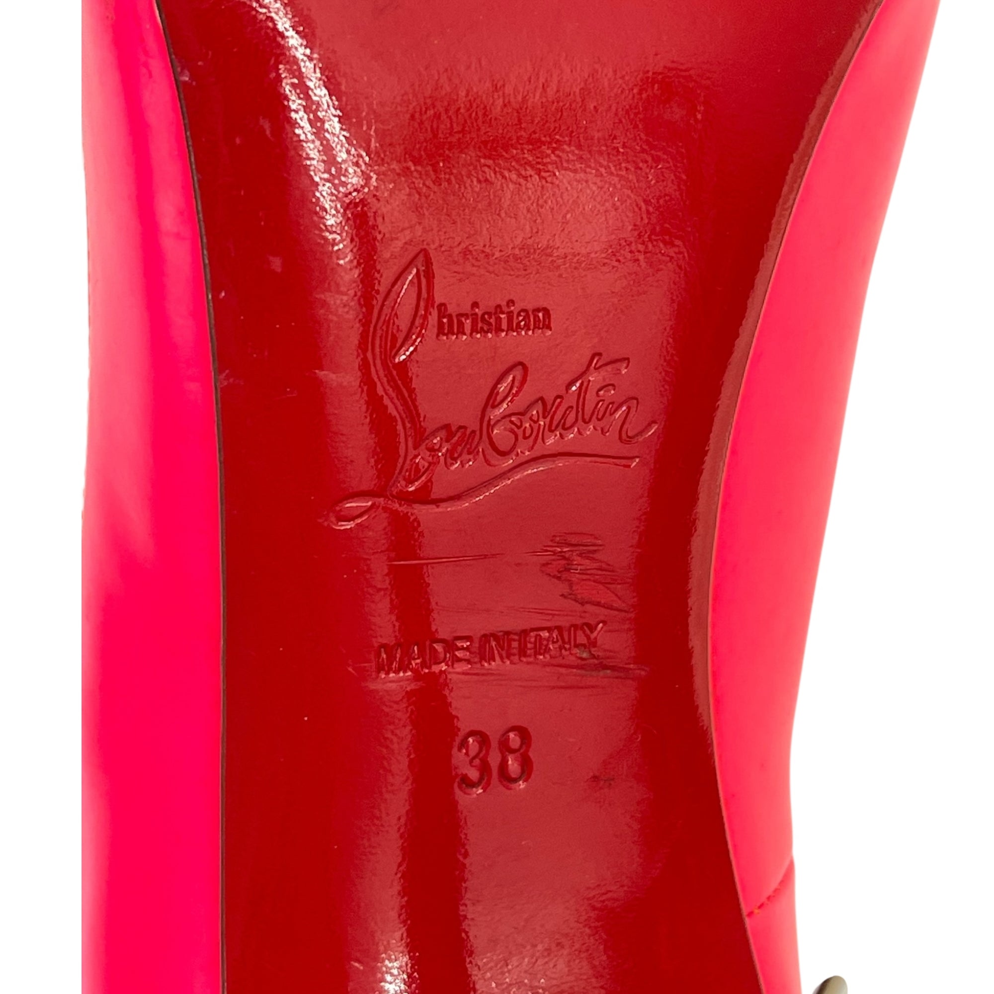 Christian Louboutin So Kate Pumps Neon Hot Pink/Beige EU 38