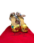 Christian Louboutin Multicolor and Satin Jersey Vamp Graffiti Platform Pumps EU 38.5
