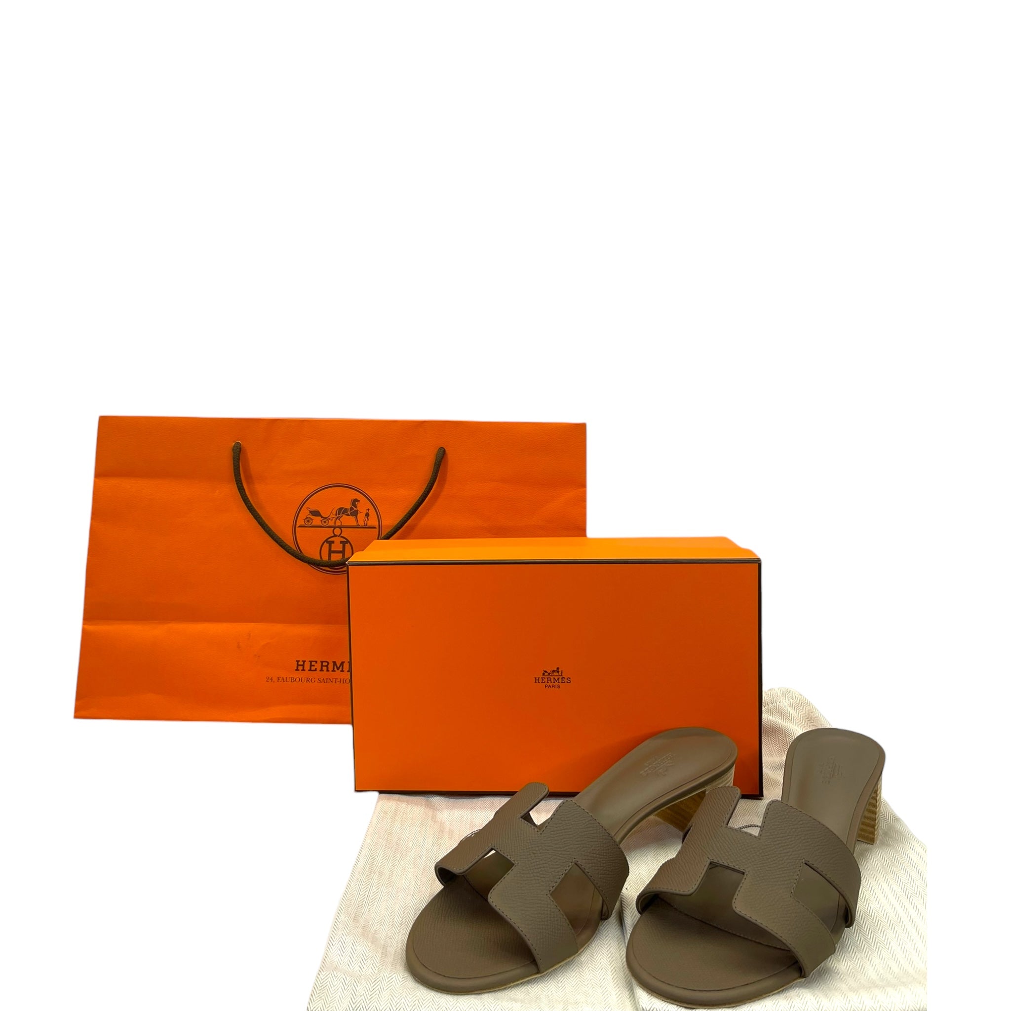 Hermès Oasis Sandals Etoupe EU 41