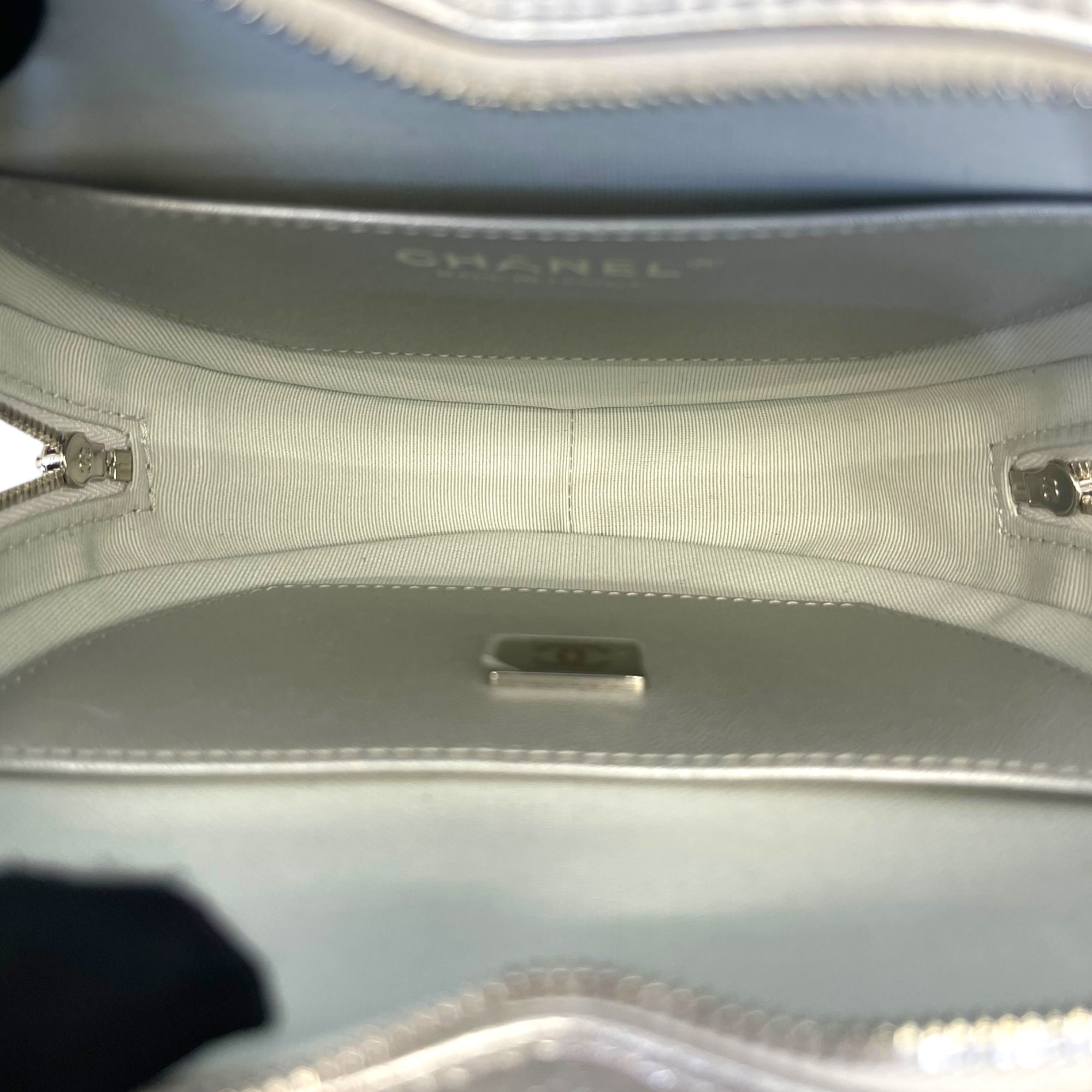 Chanel Heart Bag Metallic Silver Lambskin