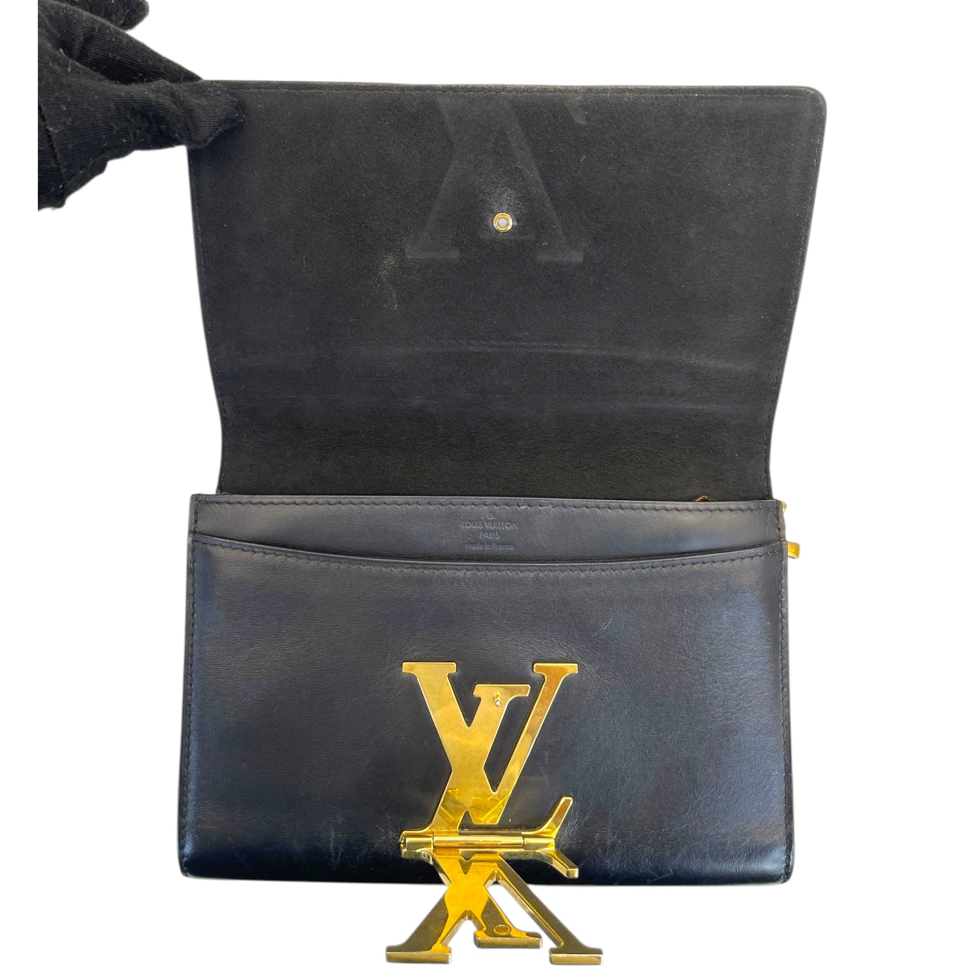 Louis Vuitton Chain Louise GM bag Black Leather