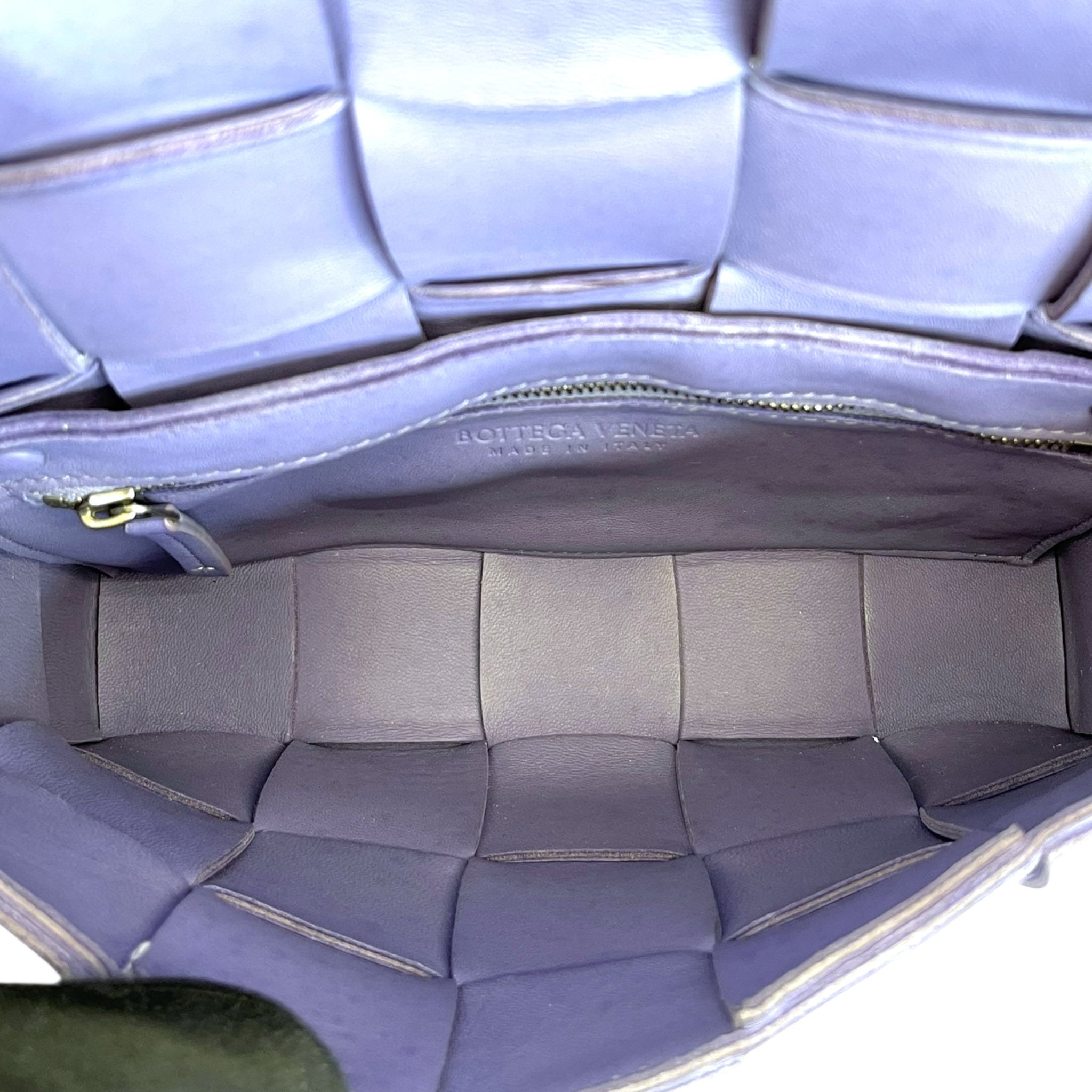 Bottega Veneta Small Cassette Shoulder Bag Purple Leather