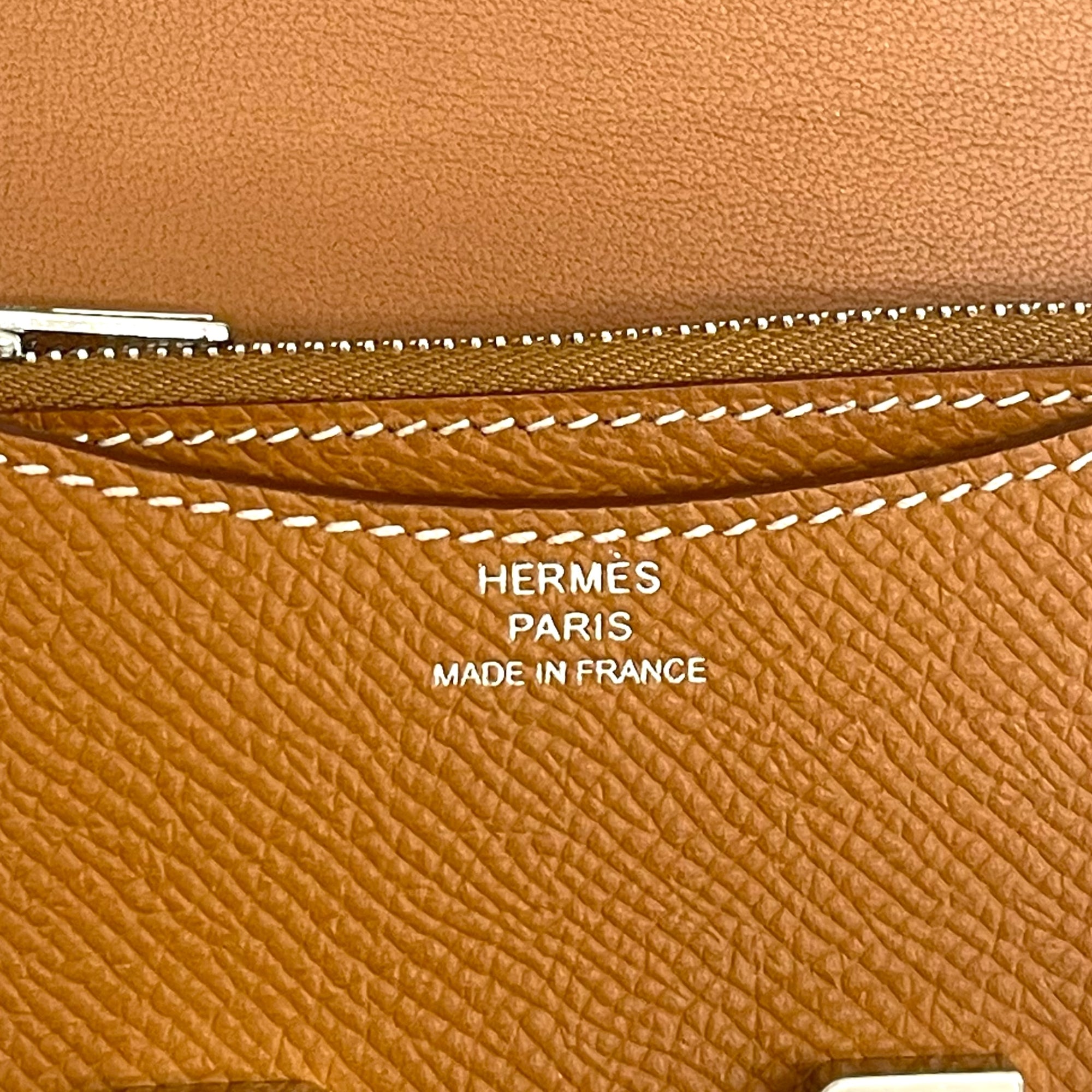 Hermes Constance Slim Wallet in Gold Epsom Leather with SWH