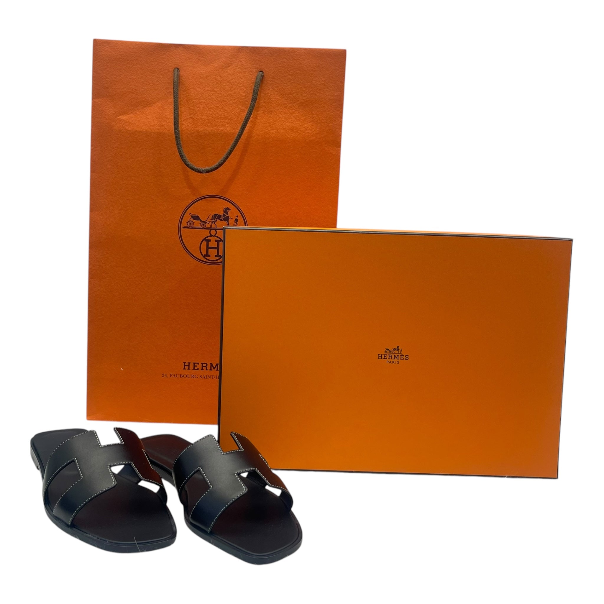 Hermes Orans in Black 39 EU
