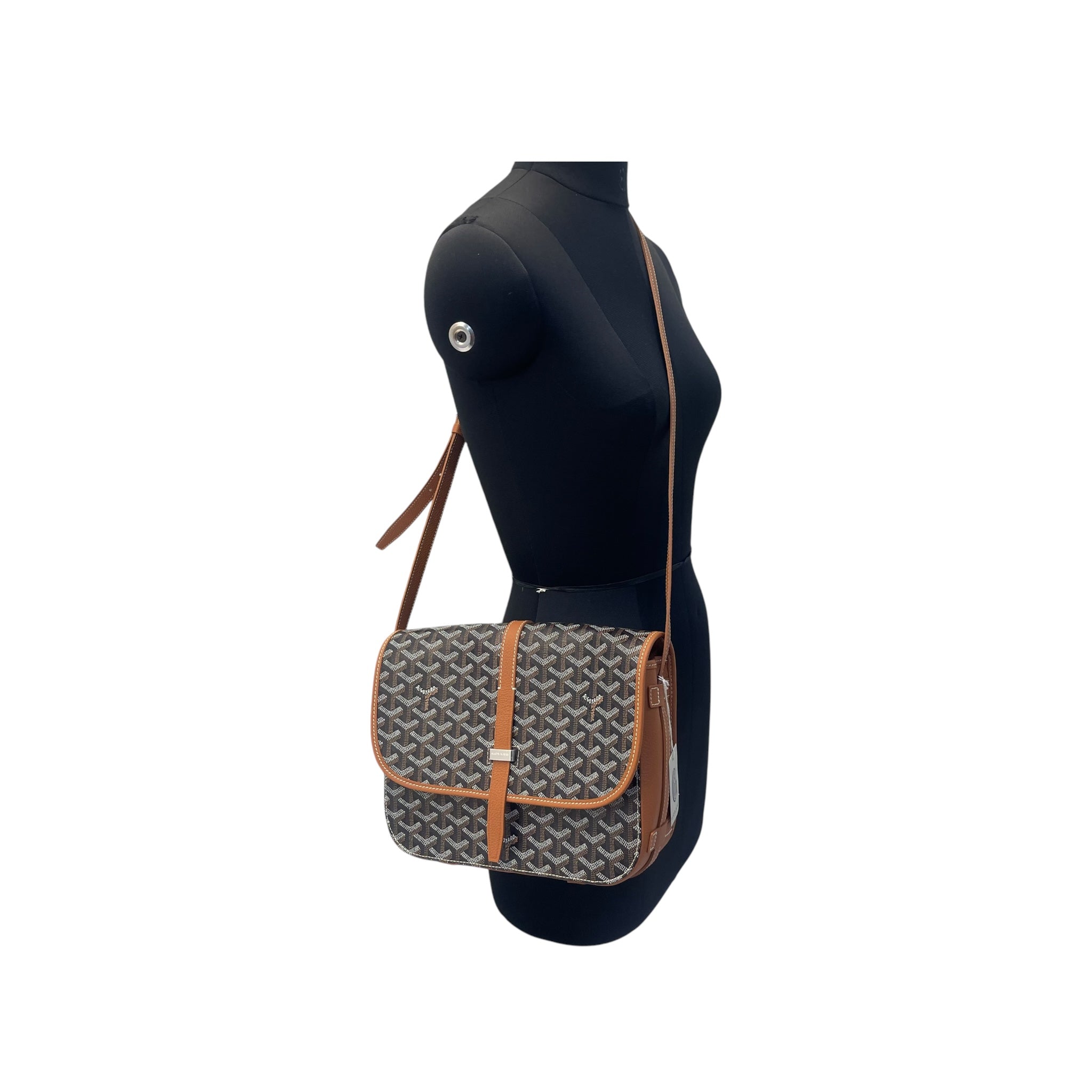 Goyard Belvedere Black/Tan Canvas PM Bag