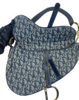 Christian Dior Blue Saddle Bag Oblique Jacquard Bag