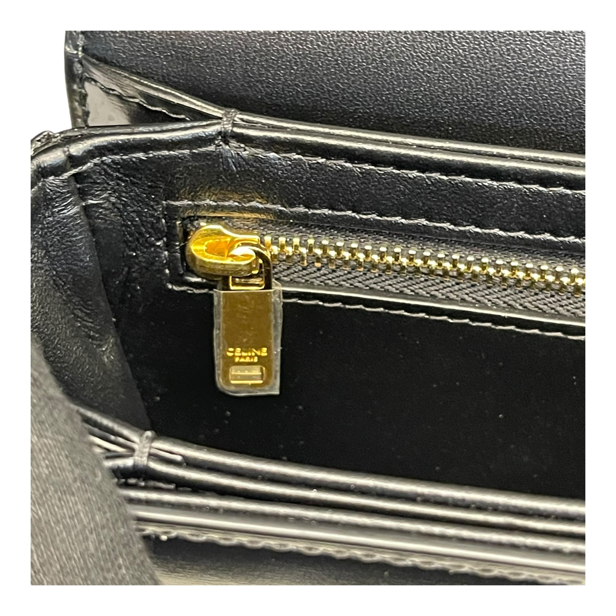 Celine Black Leather Small Triomphe Bag