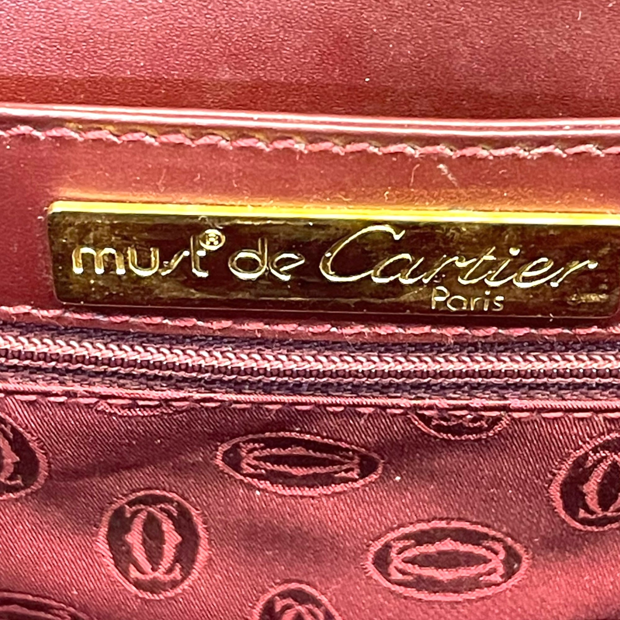 Cartier Burgundy Leather Must De Cartier Shoulder Bag