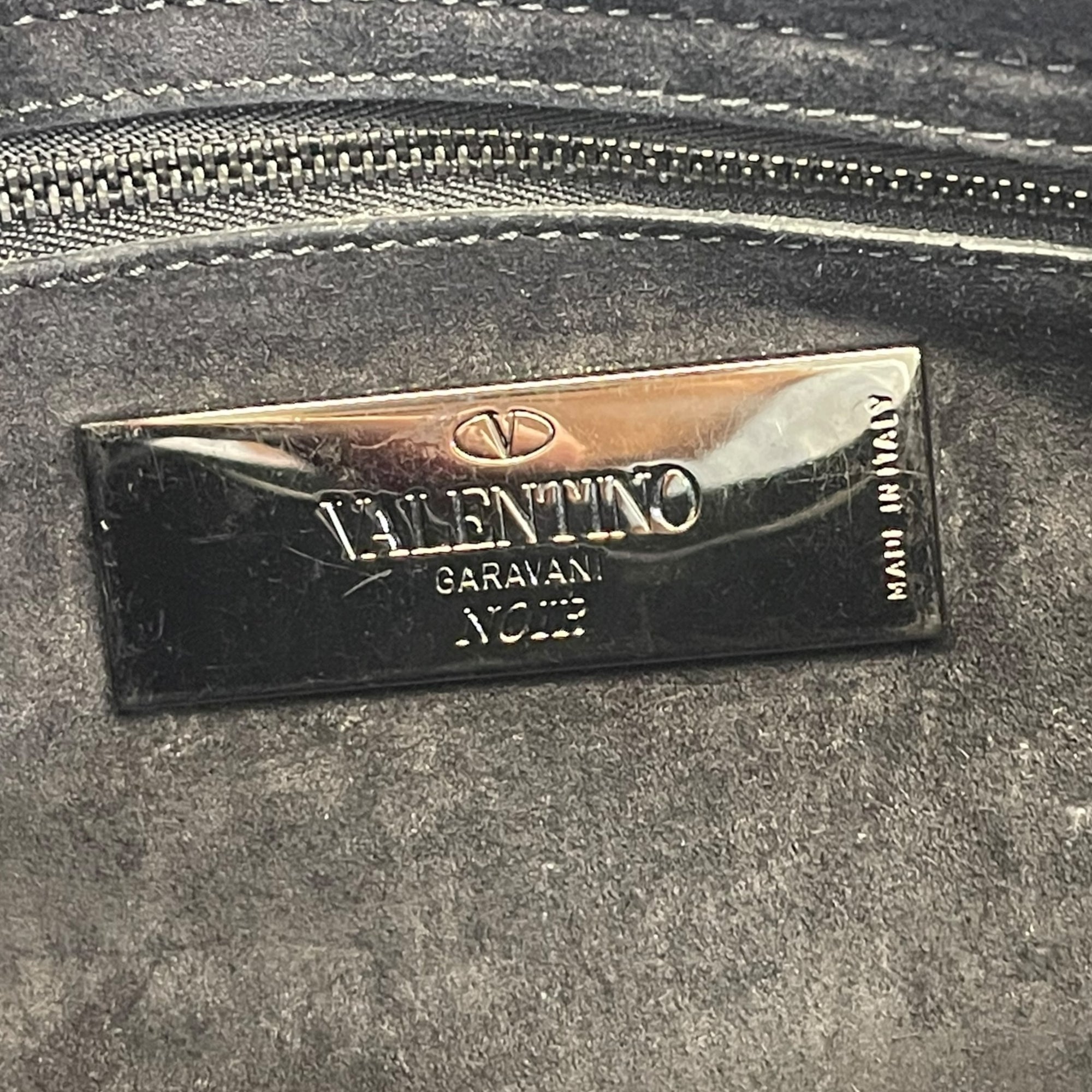 Valentino Rockstud Rolling Black Leather Shoulder Bag