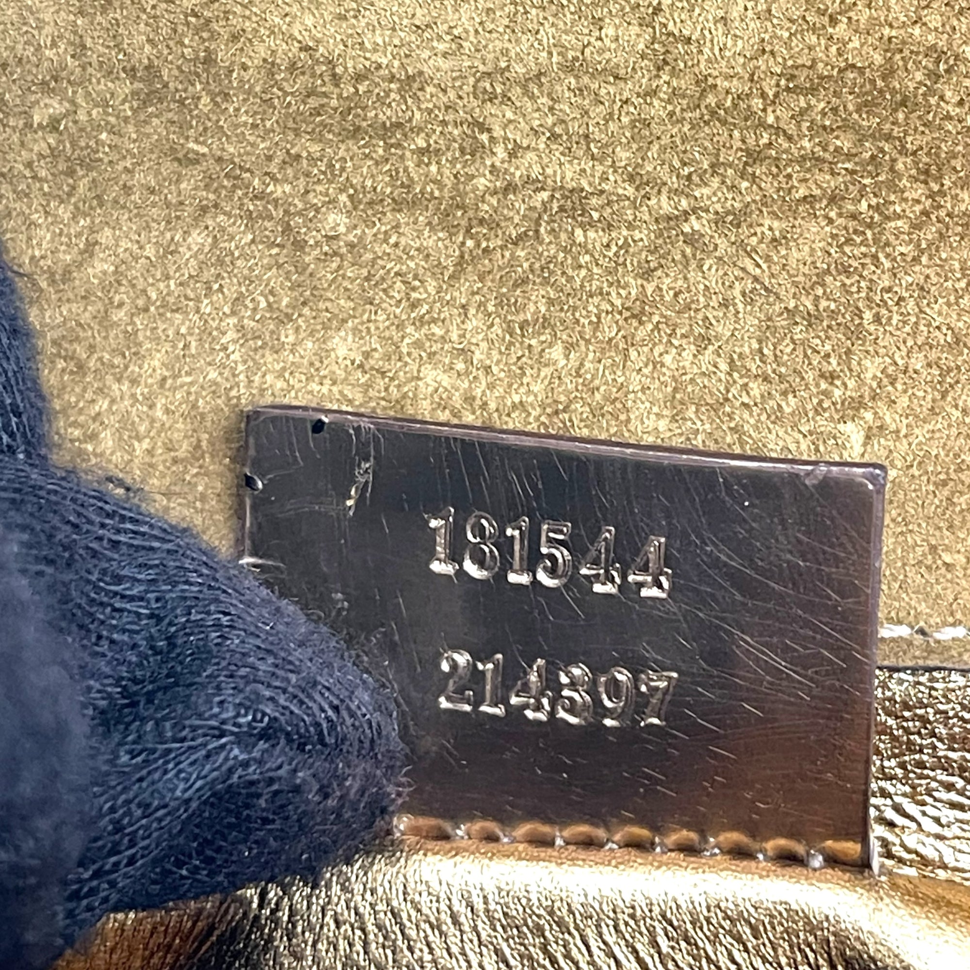 Gucci Gold Leather Romy Clutch