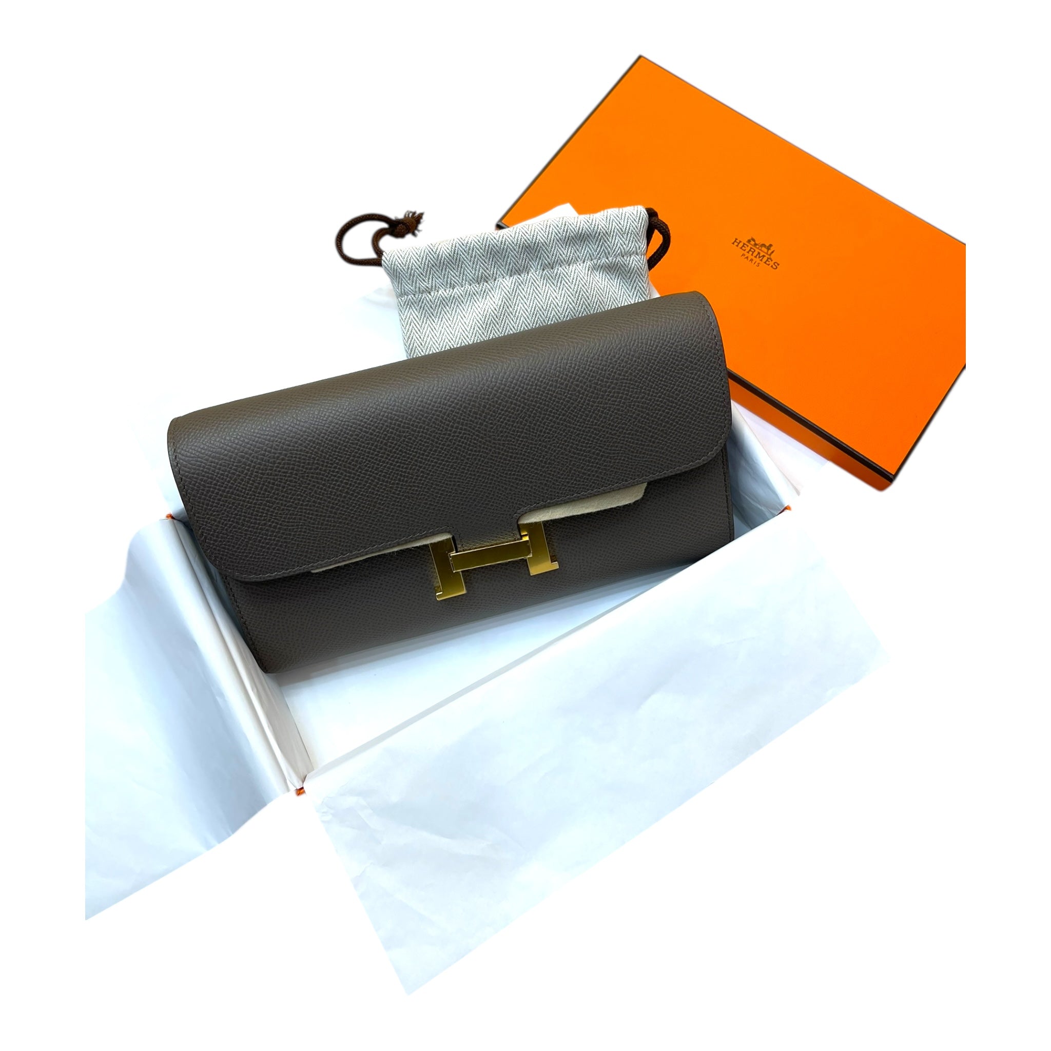 Hermès Constance To Go Wallet Etoupe Epsom GHW