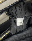 Prada Double Zip Tote Black/White Saffiano Leather