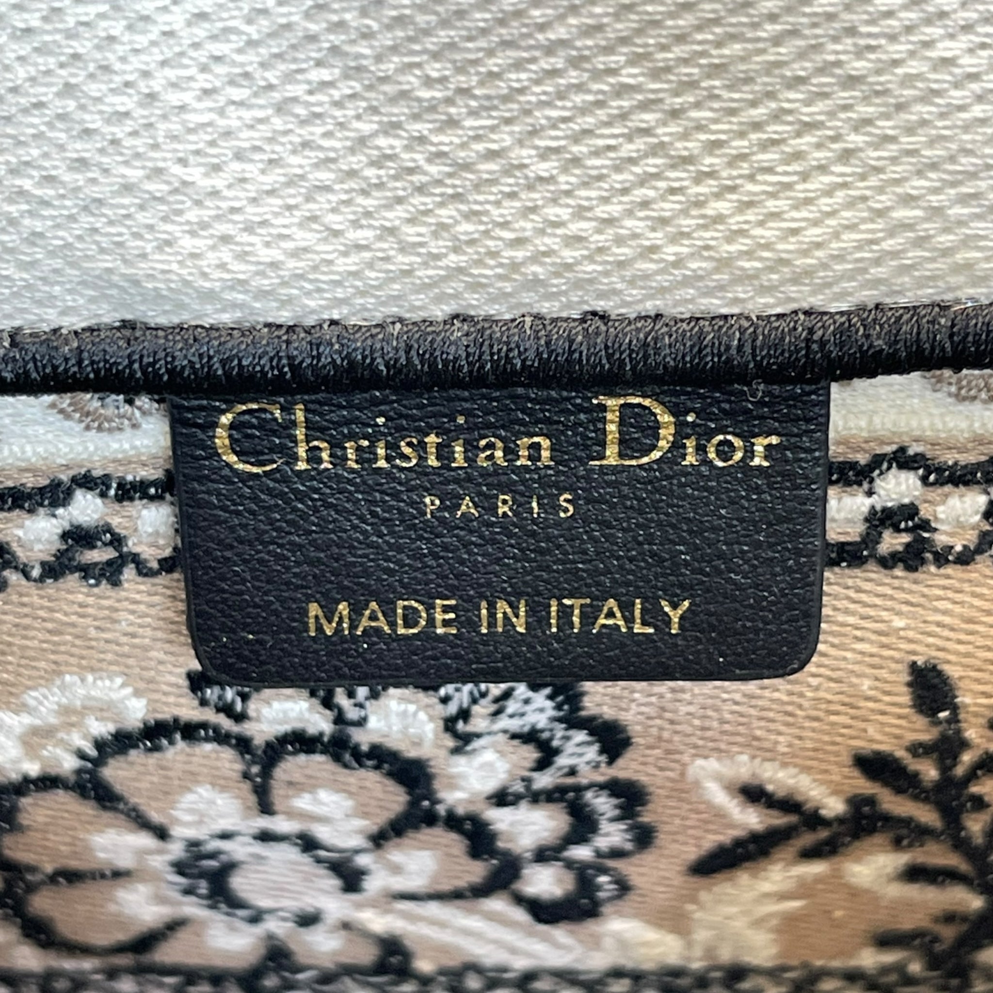 Christian Dior Medium Book Tote Bag Beige Butterfly Bandana Embroidery