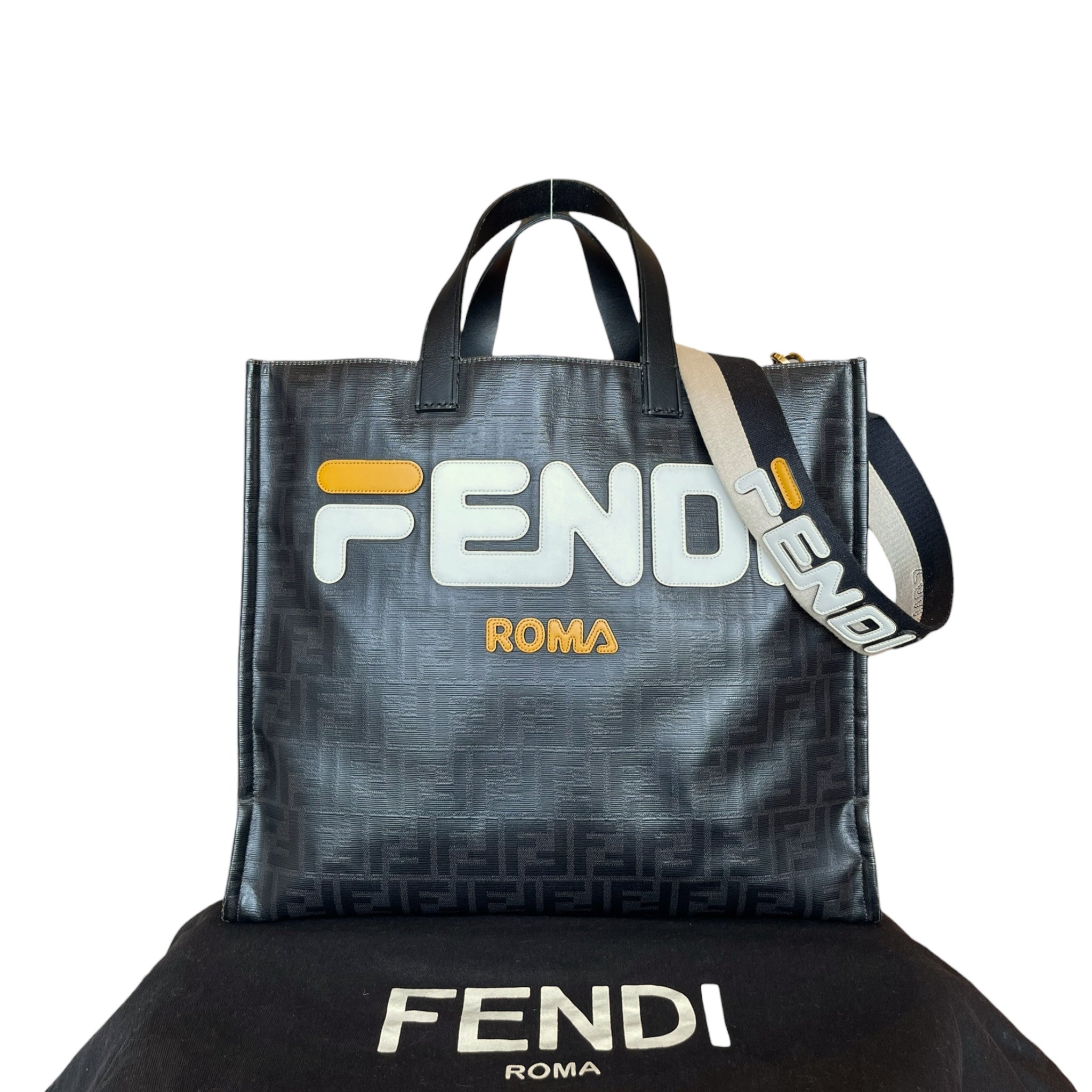 Fendi Zucca Coated Canvas Mania Shopping Tote