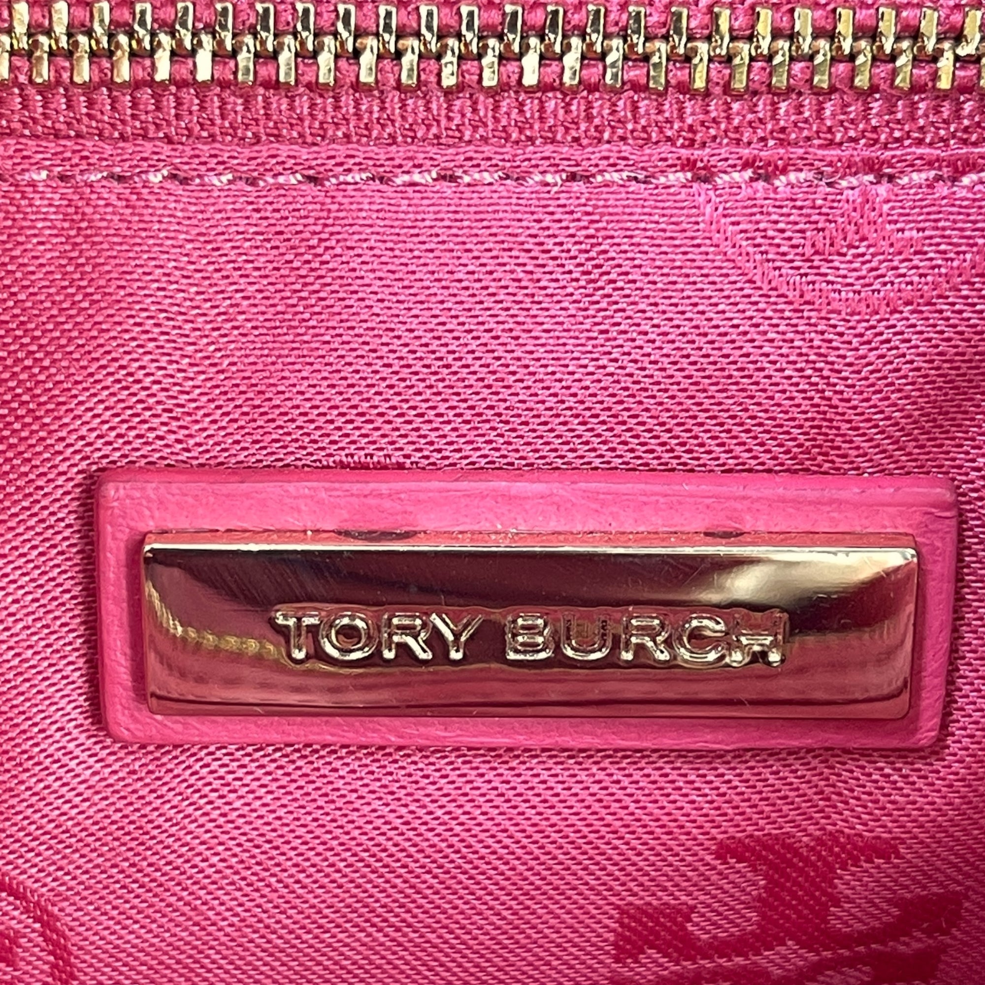 Tory Burch Marion Chain Tote Coral Pink Quilted Leather