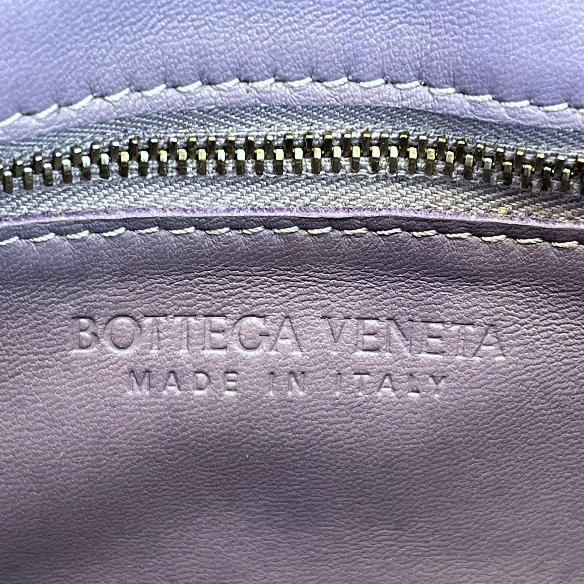 Bottega Veneta Small Cassette Shoulder Bag Purple Leather