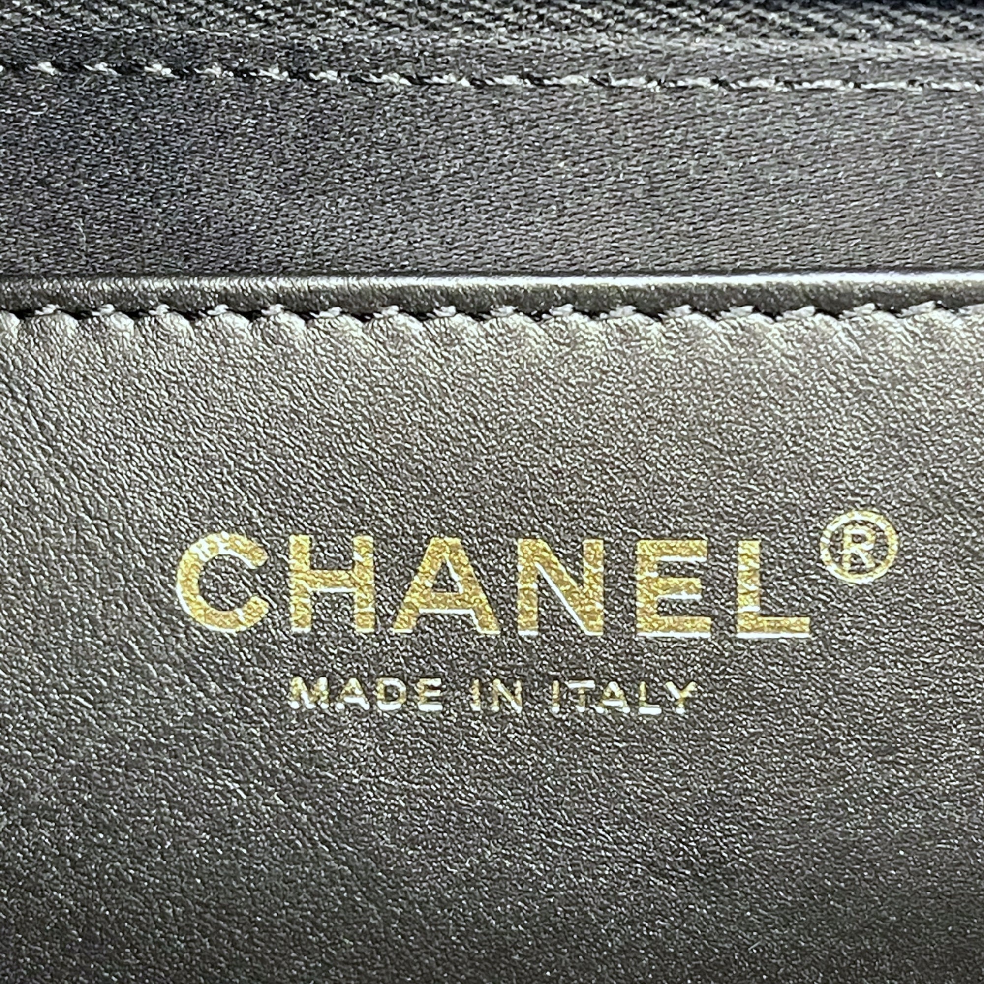 Chanel 25K Large Flap Bag Black Washed Denim