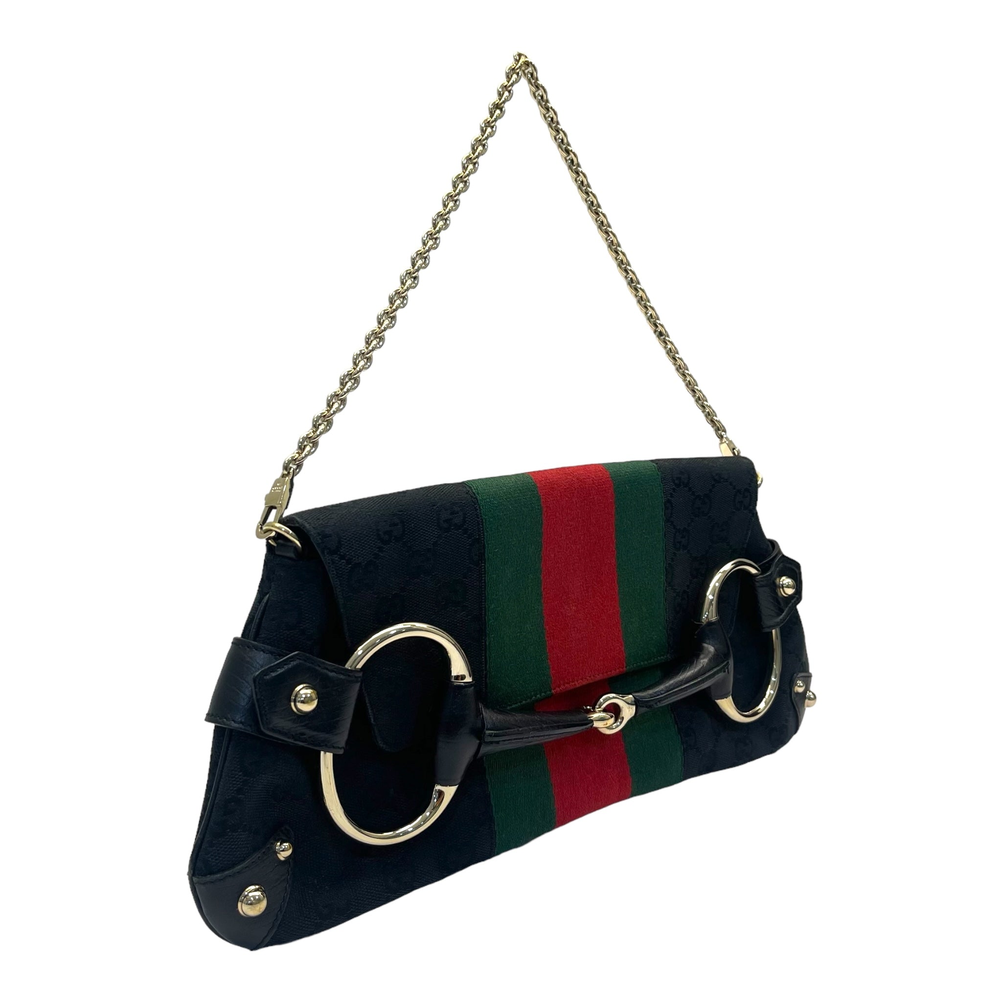 Gucci GG Supreme Canvas Horsebit Chain Handle Bag