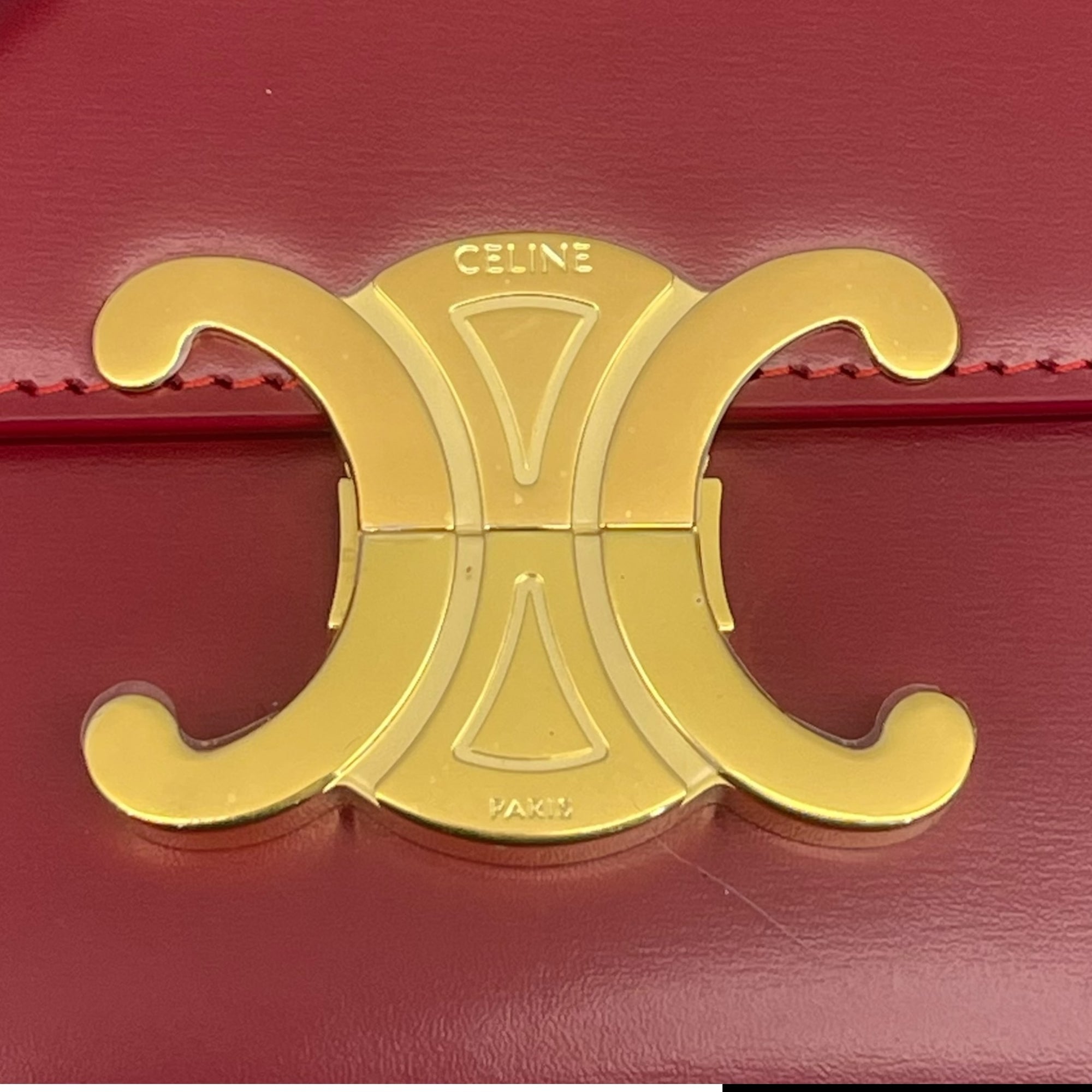 Celine Red Calfskin Leather Crossbody Bag