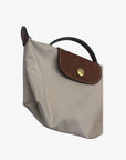 Longchamp Off White Nylon Le Pliage Handle Pouch