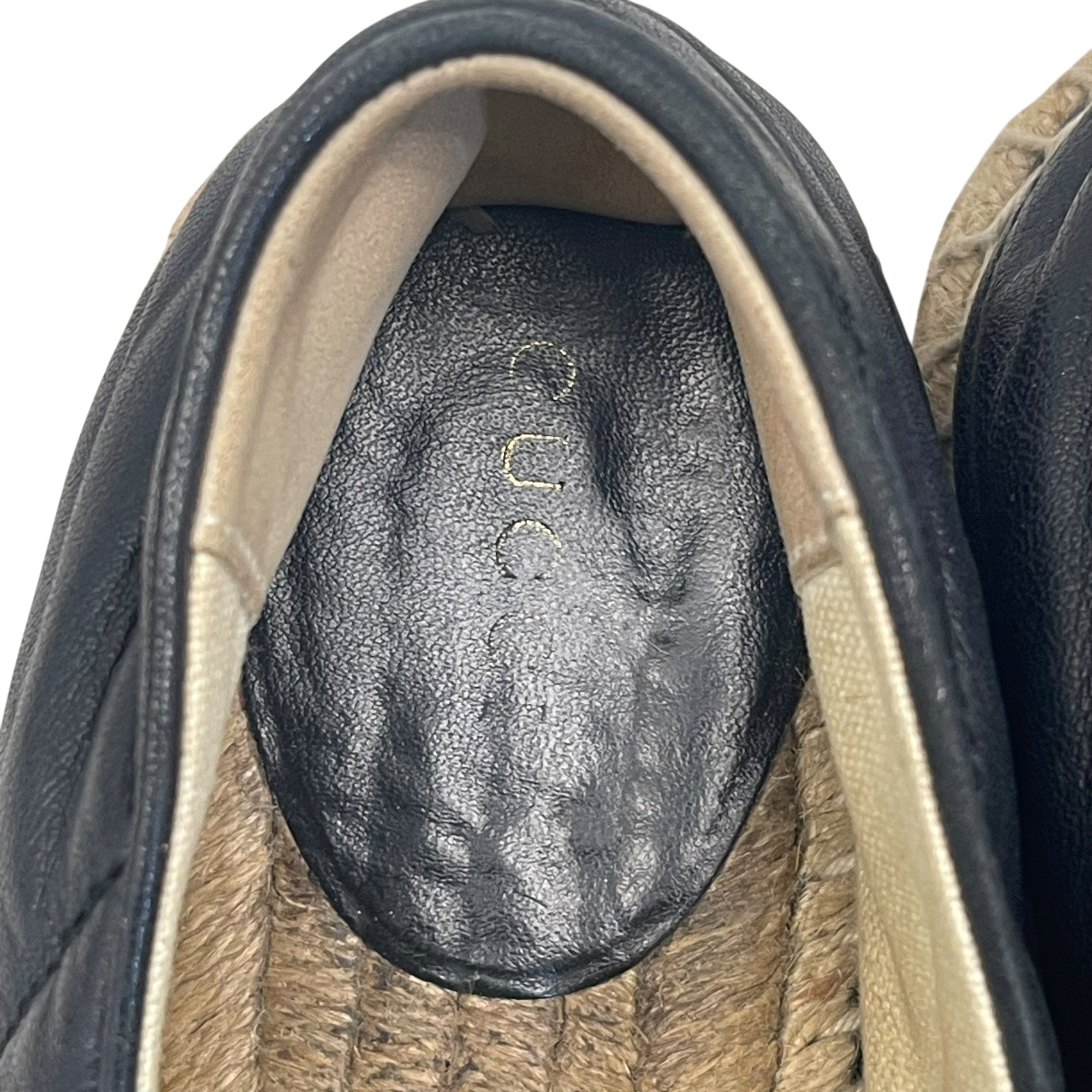 Gucci Black Leather GG Marmont Espadrilles EU 38.5