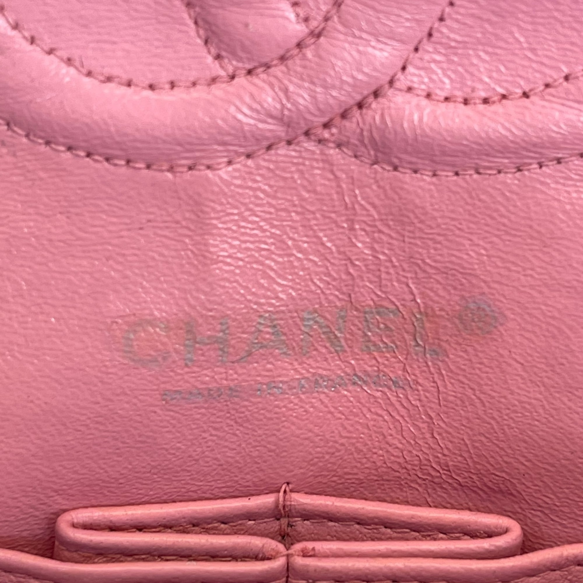 Chanel Classic Double Flap Pink Tweed Shoulder Bag