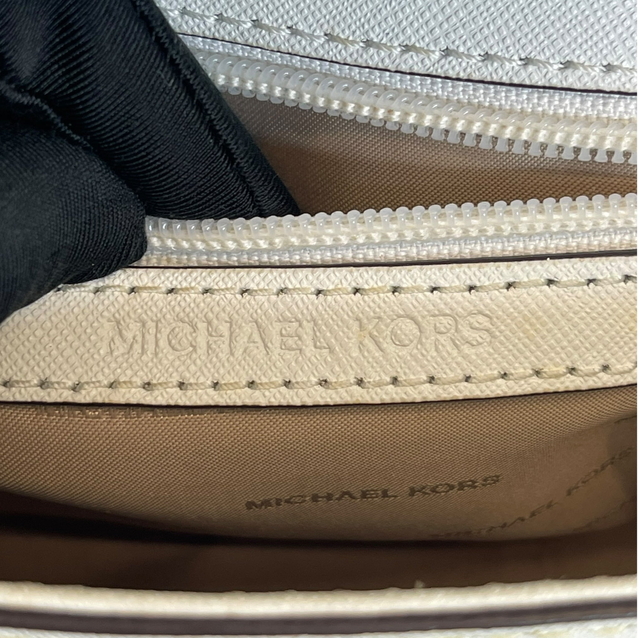 Michael Kors Ava Small White Leather Top Handle Bag