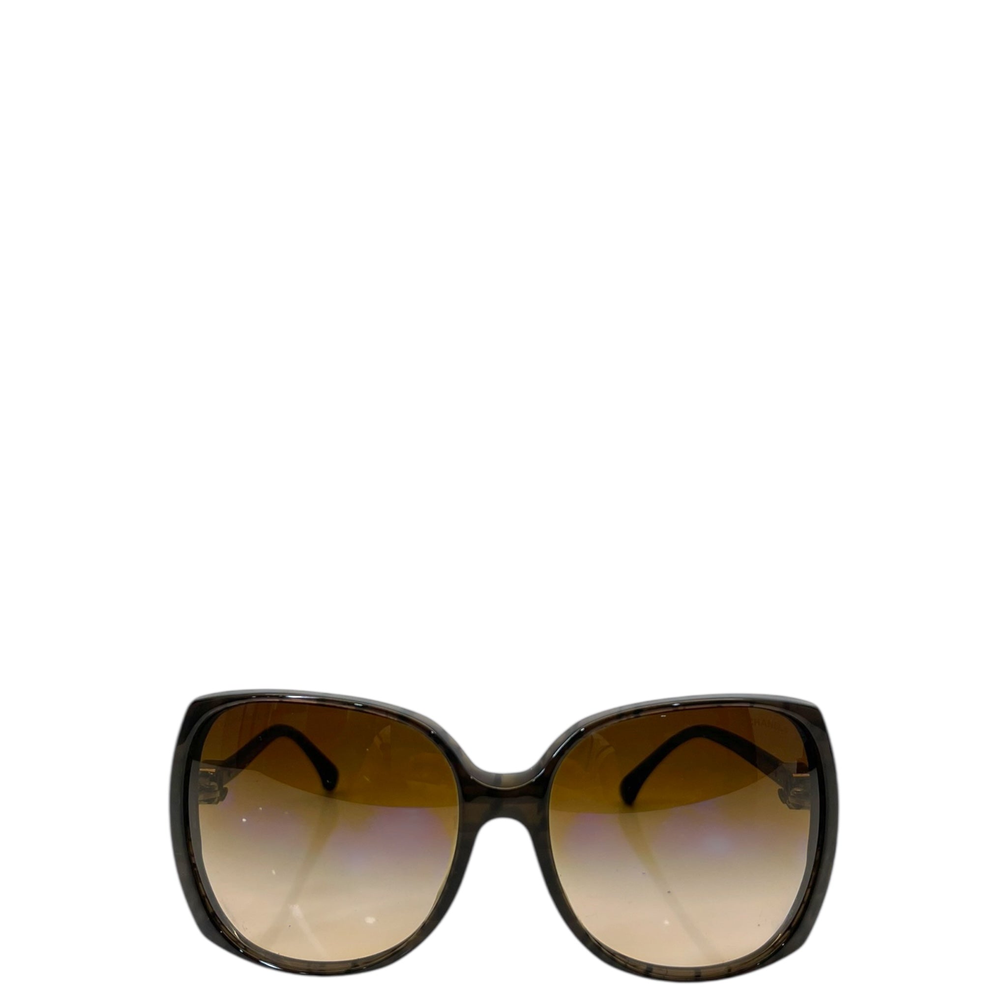 Chanel sunglasses oversized square brown tortoiseshell acetate gradient lenses