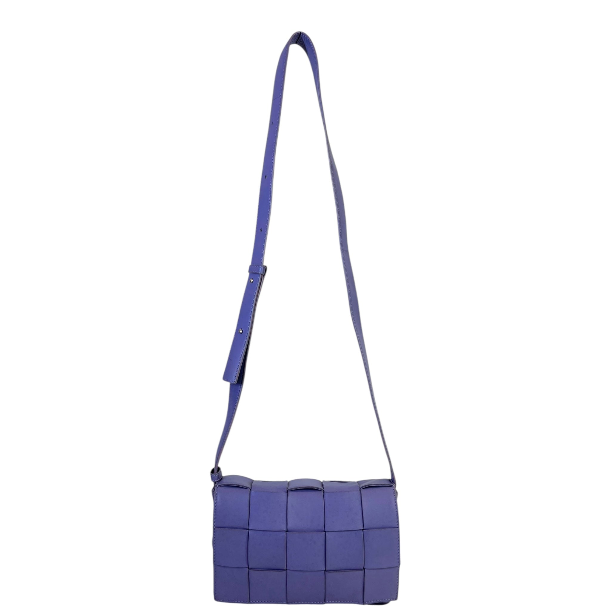 Bottega Veneta Small Cassette Shoulder Bag Purple Leather