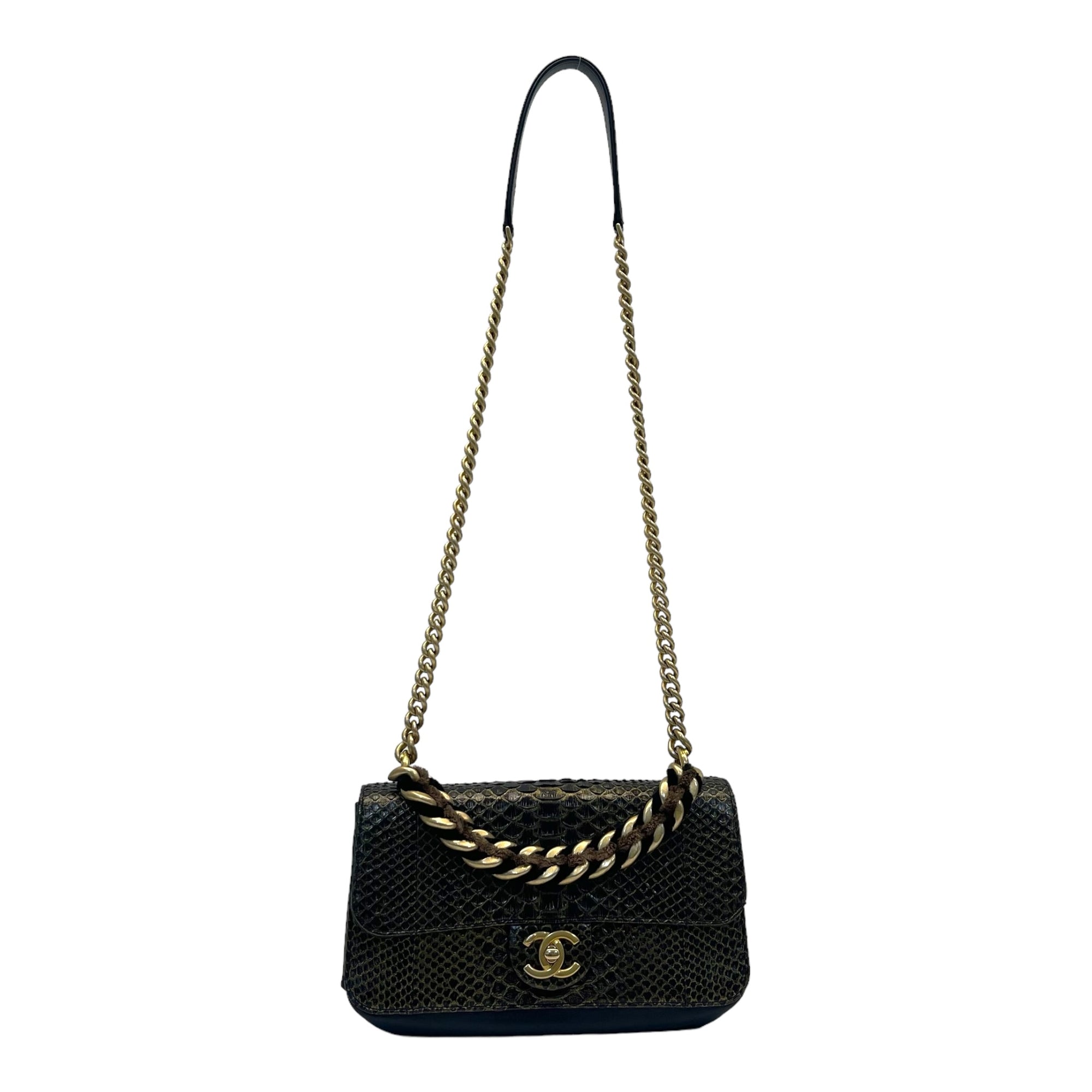 Chanel Straight Line Flap Bag Small Exotic