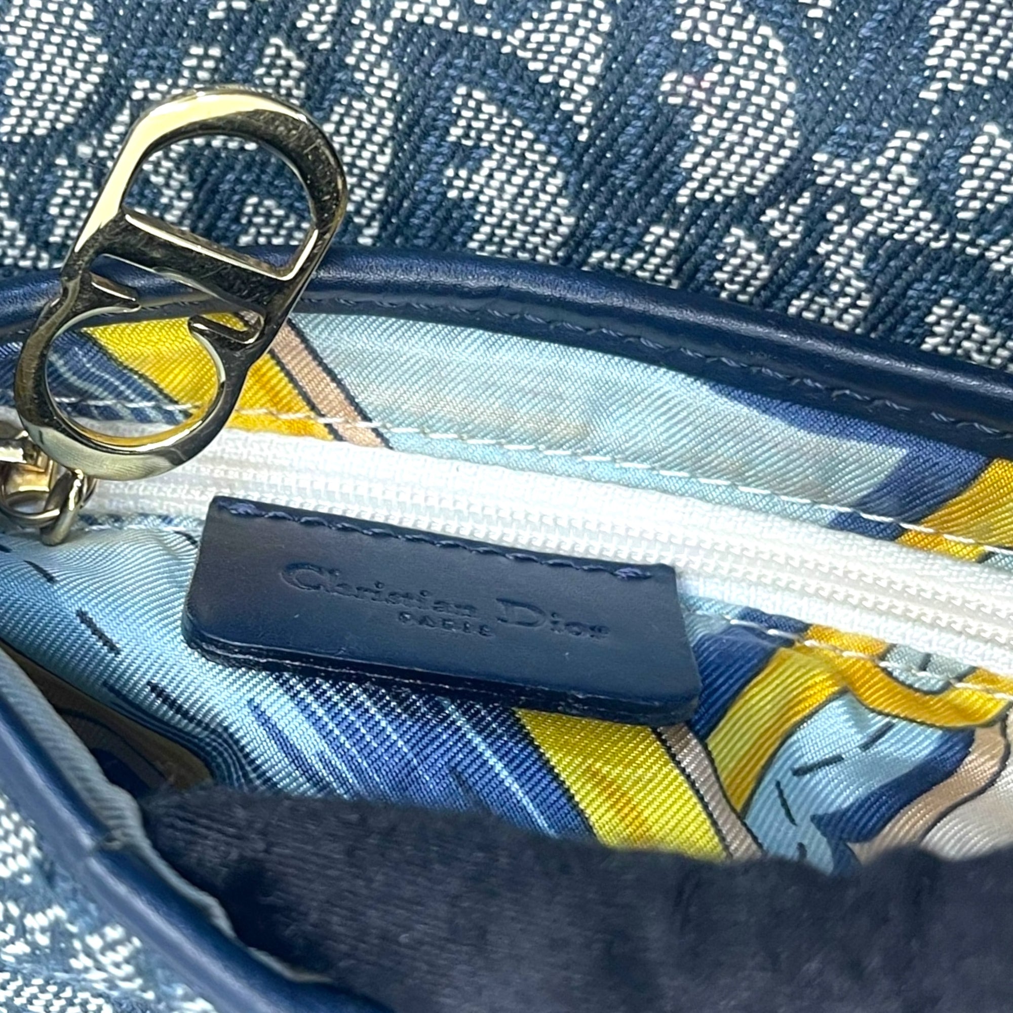 Christian Dior Blue Saddle Bag Oblique Jacquard Bag